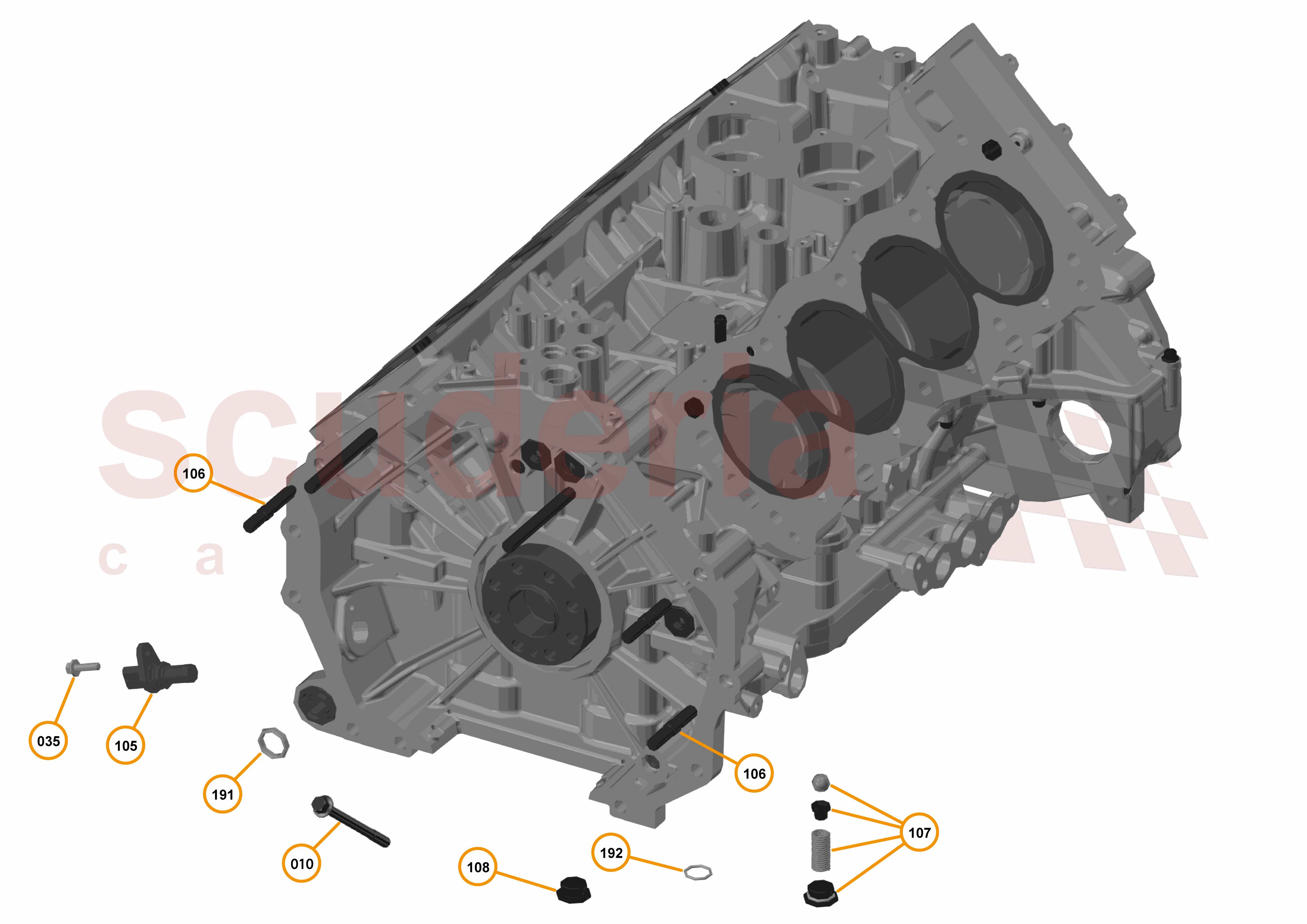 16 - F1 - POWER UNIT - 16.9 - 01 - POWER UNIT - CRANK POSITION + TRANSMISSION STUDS of McLaren McLaren McLaren 12C Coupe