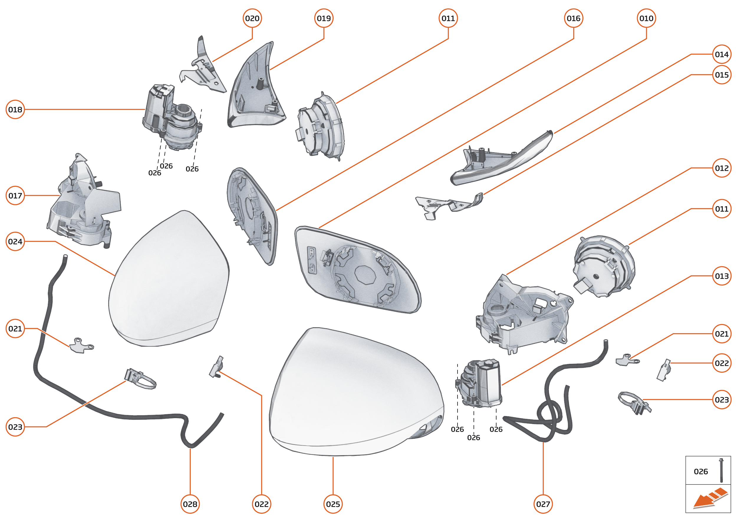 10 - CLOSURES ANCILLARIES - 10.4 - SIDE MIRRORS of McLaren McLaren Ultimate Series McLaren Senna