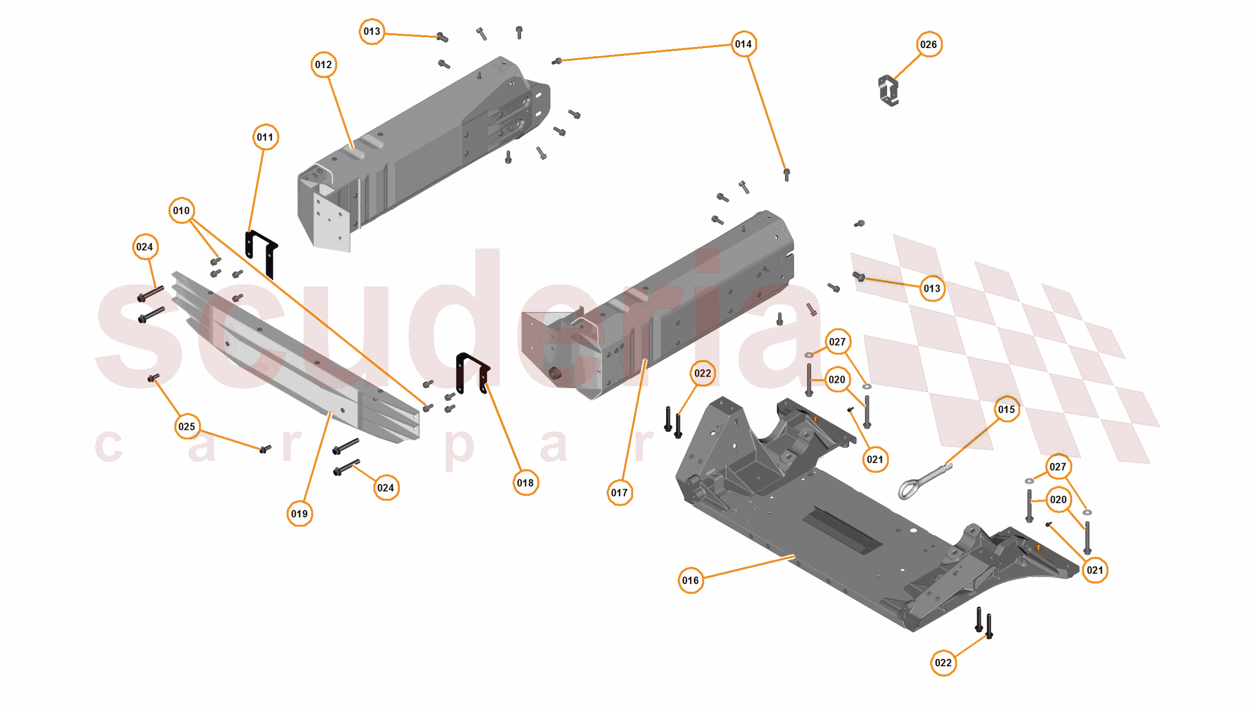 1 - A1 - BODY STRUCTURES - 1.2 - 02 - FRONT FRAME ASSEMBLY of McLaren McLaren McLaren 650S Coupe