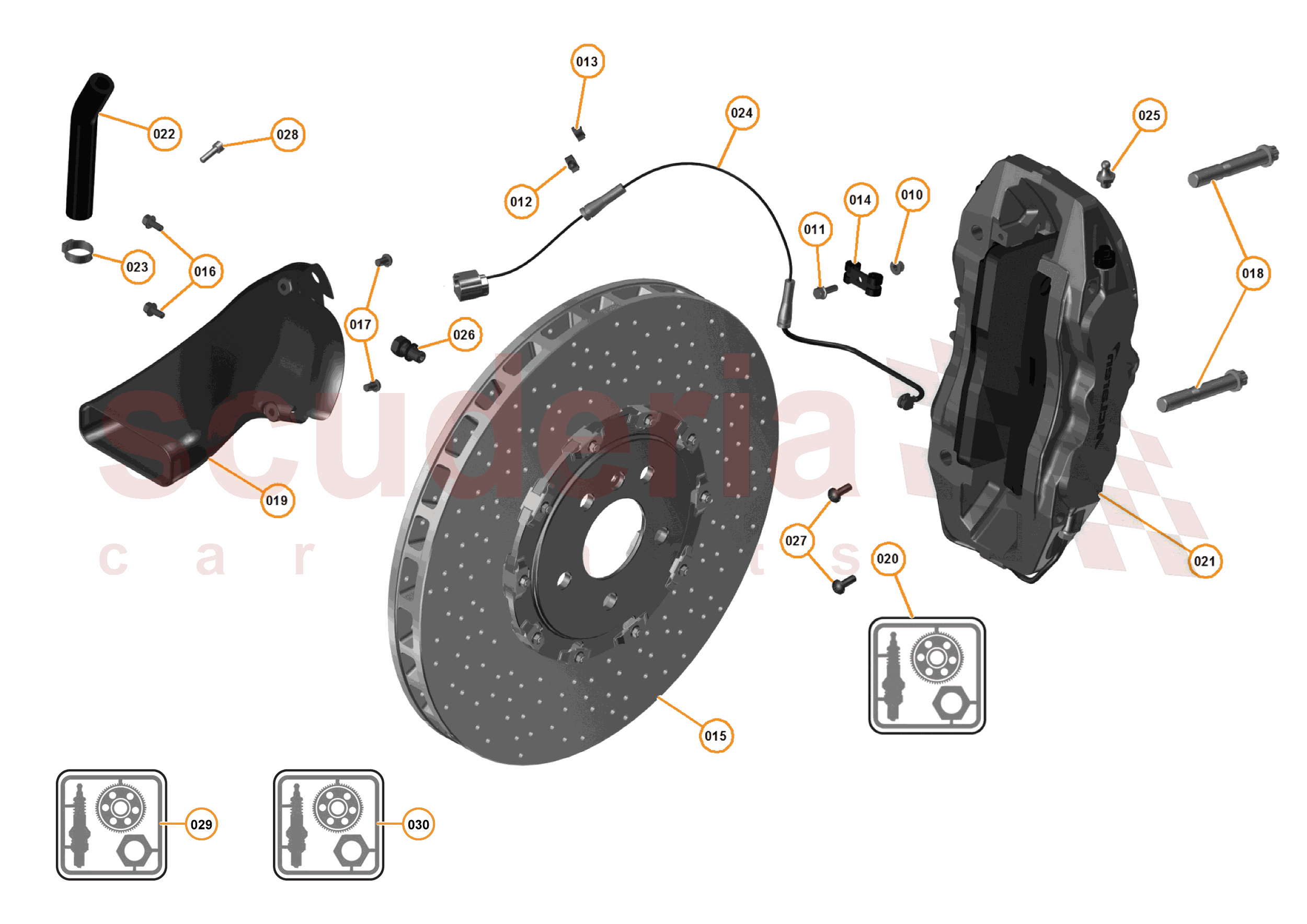 9 - C1 - BRAKE SYSTEM - 9.1 - 01 - FRONT BRAKE DISCS AND CALIPERS  of McLaren McLaren McLaren 625C Coupe