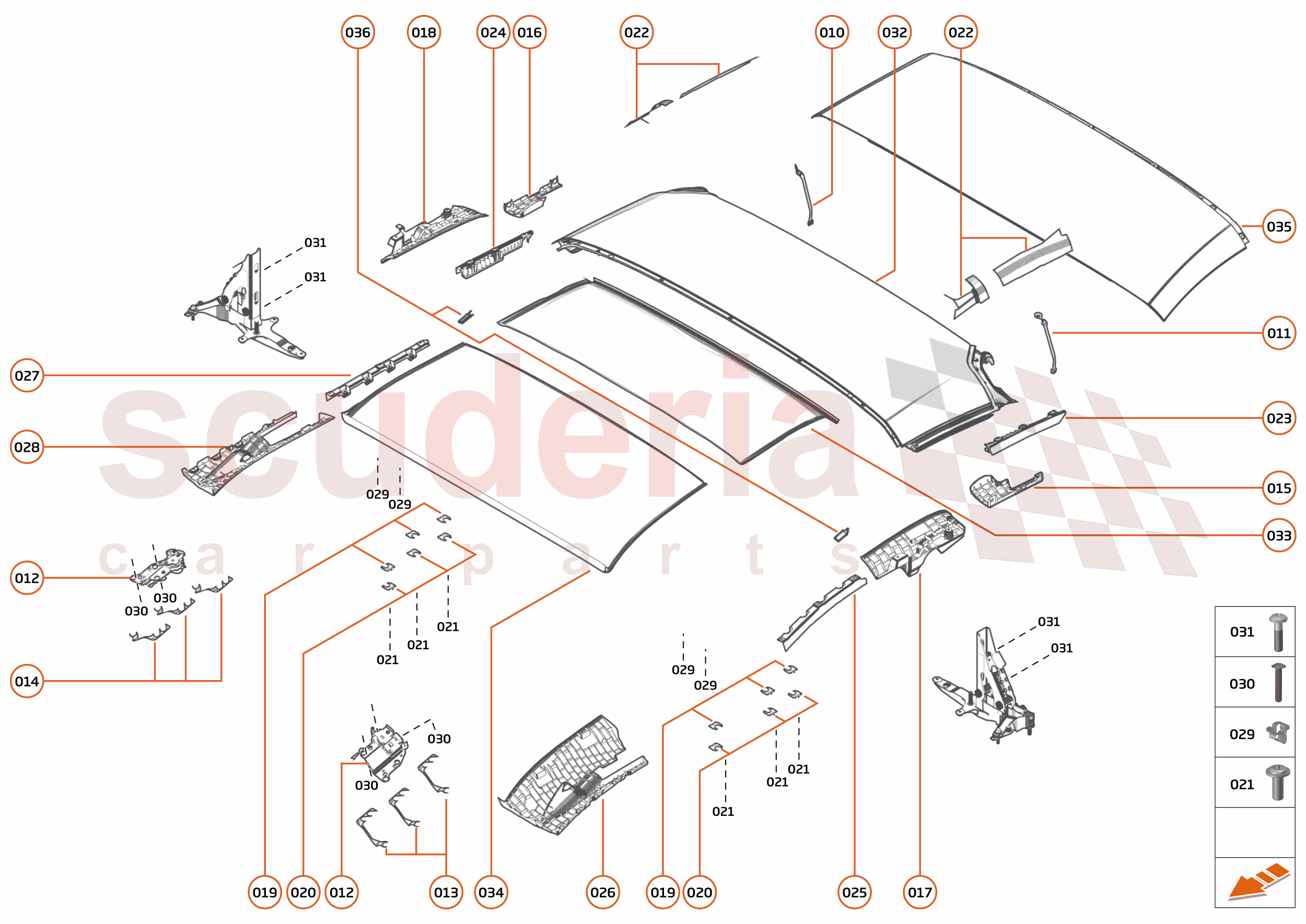 8 - OPENING ROOF SYSTEMS - 8.1 - CONVERTIBLE ROOF - PANELS & ROLL OVER PROTECTION SYSTEM of McLaren McLaren McLaren 600LT Spider