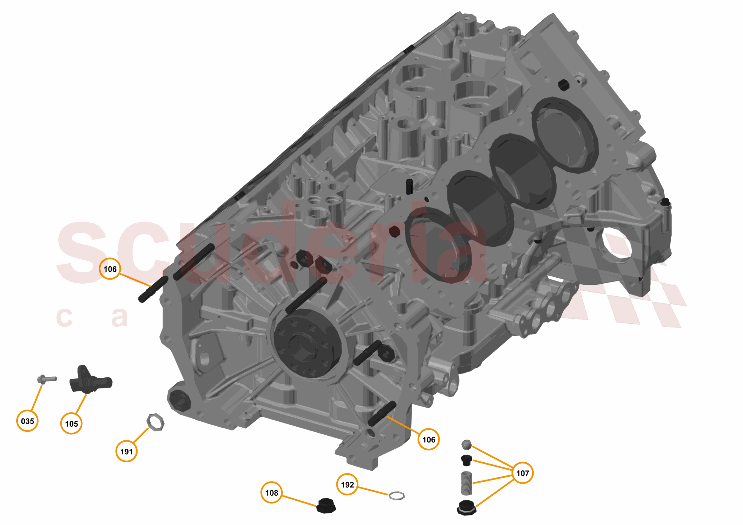 16 - F1 - POWER UNIT - 16.9 - 01 - POWER UNIT - CRANK POSITION + TRANSMISSION STUDS of McLaren McLaren McLaren 650S Spider