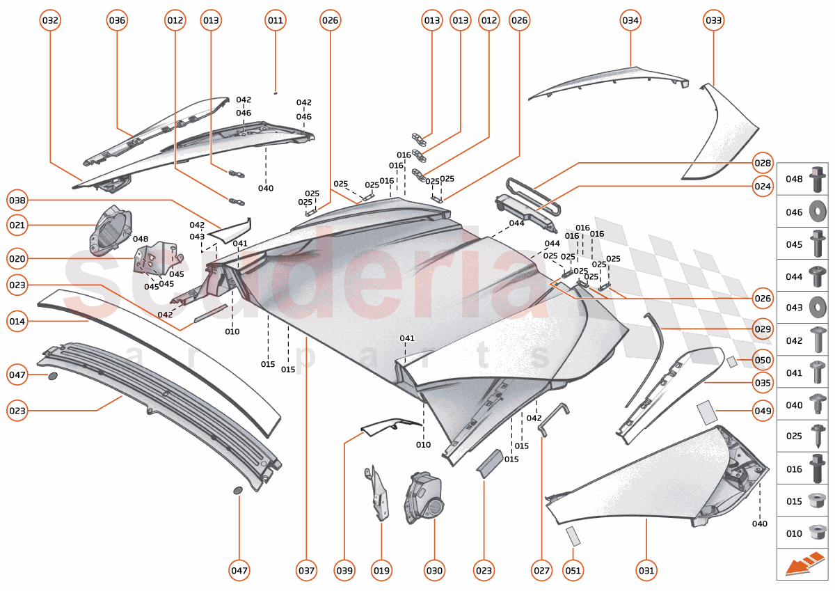 6 - PANELS - 6.5 - UPPER STRUCTURE of McLaren McLaren McLaren 765LT Spider