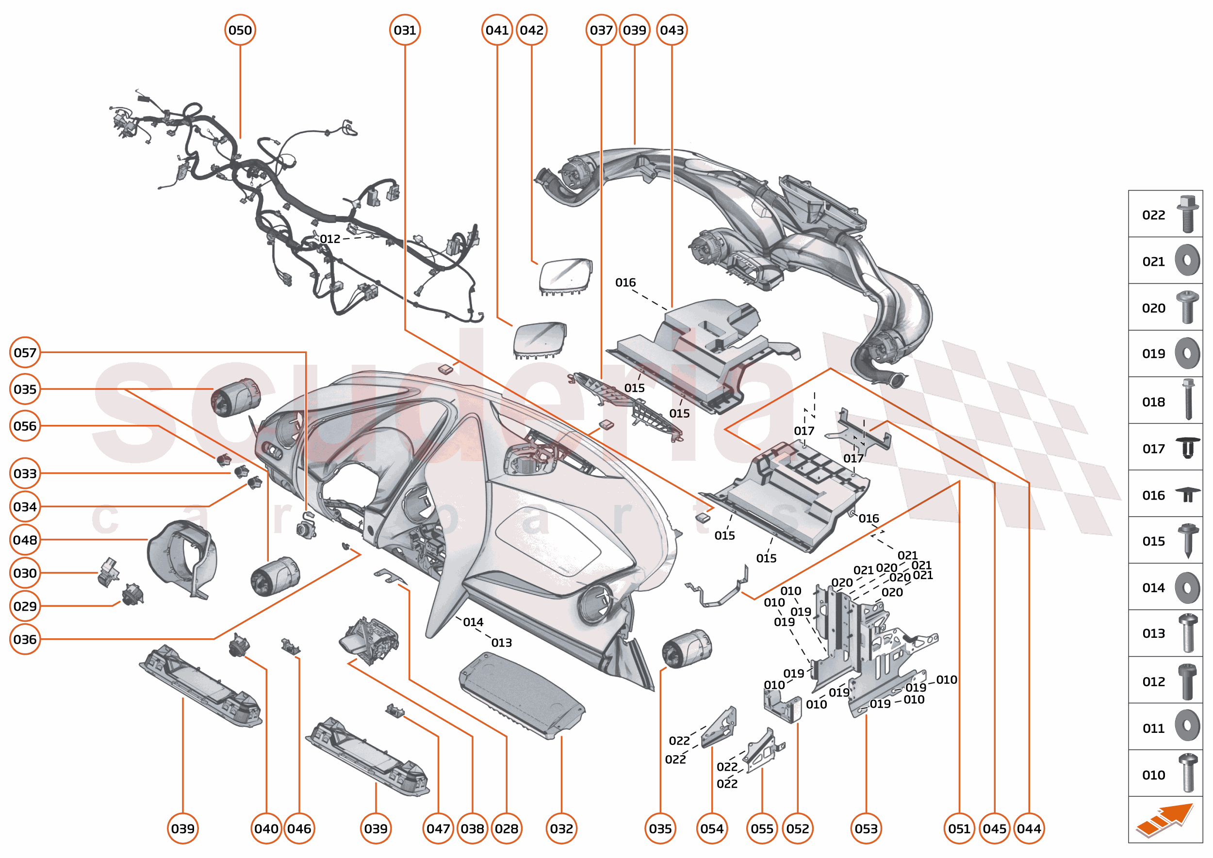 49 - INTERIOR SYSTEMS - 49.1 - ASSY FACIA - COMPONENTS & HARDWARE of McLaren McLaren McLaren 750S Spider