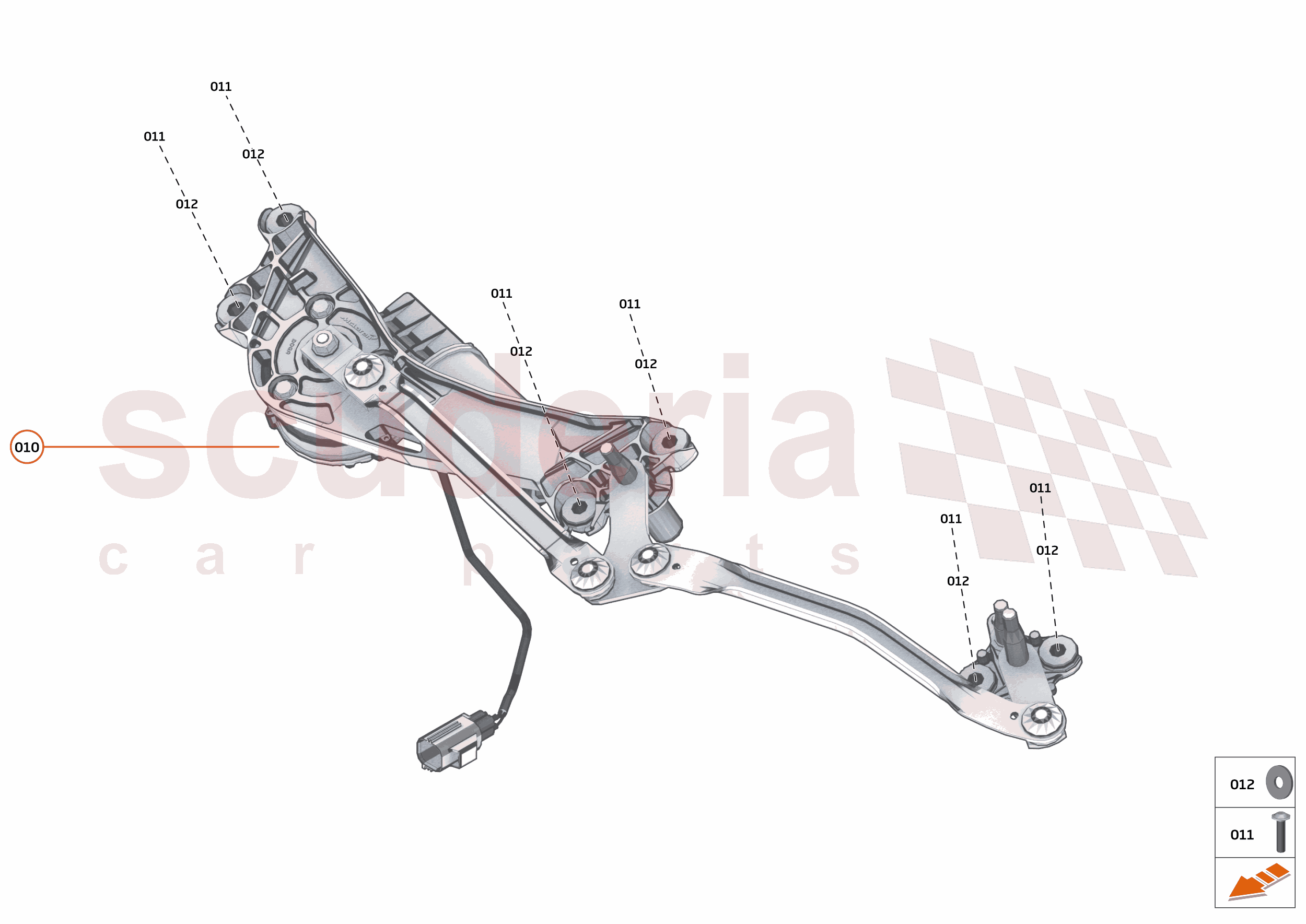 13 - WIPERS & WASHER SYSTEM - 13.3 - WINDSCREEN WIPER LINKAGE of McLaren McLaren McLaren 765LT