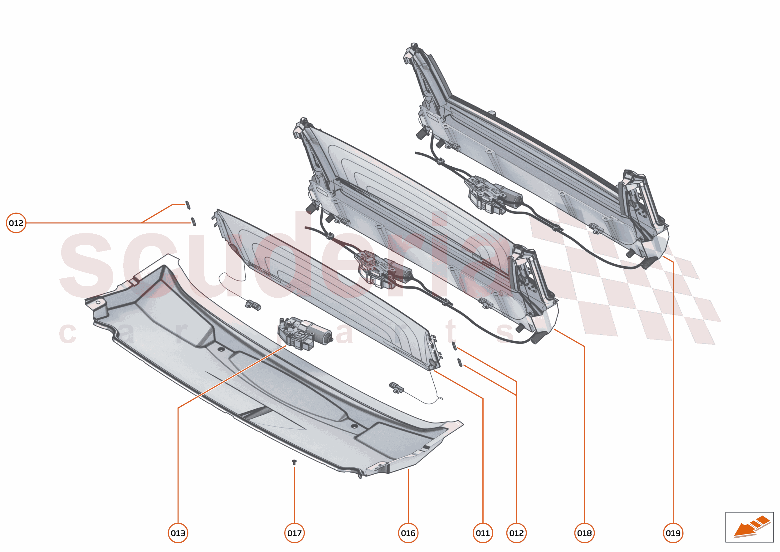 8 - OPENING ROOF SYSTEMS - 8.5 - CONVERTIBLE ROOF (RHT) - BACKLIGHT AND DRIP TRAY of McLaren McLaren McLaren 600LT Spider
