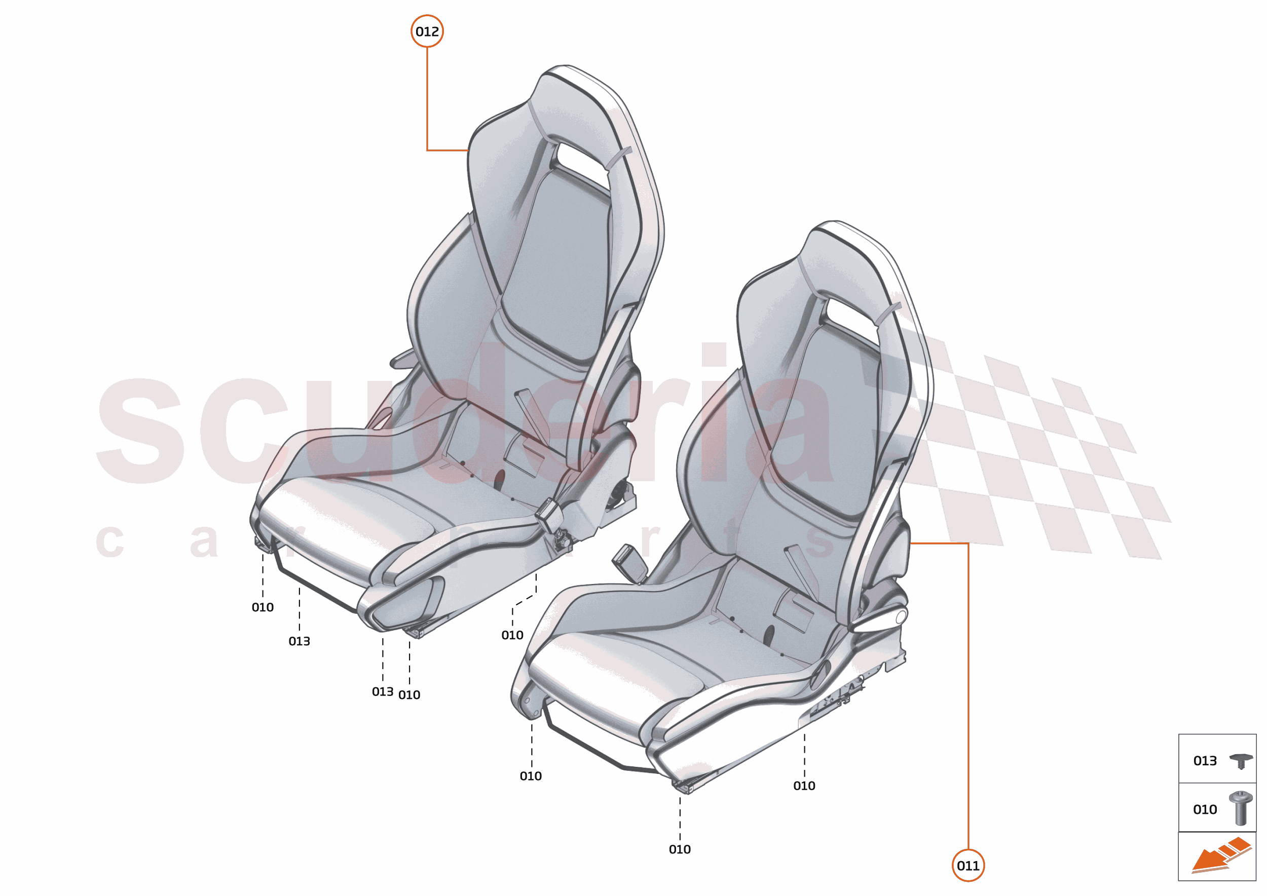 47 - INTERIOR SYSTEMS - 47.9 - SEAT ASSEMBLY - HYBRID/MANUAL of McLaren McLaren McLaren 720S Spider