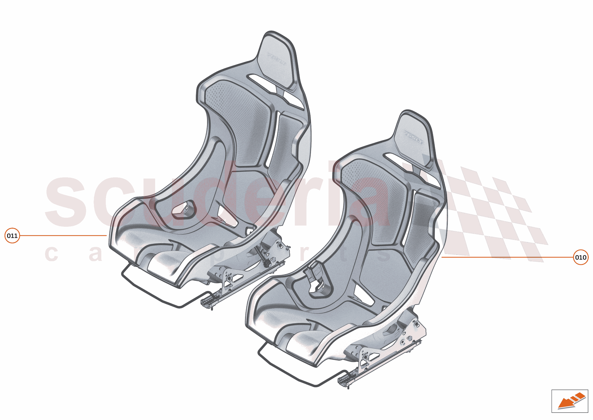 49 - INTERIOR SYSTEMS - 49.9 - SEAT ASSY - SLW RACE SEAT of McLaren McLaren McLaren 765LT Spider