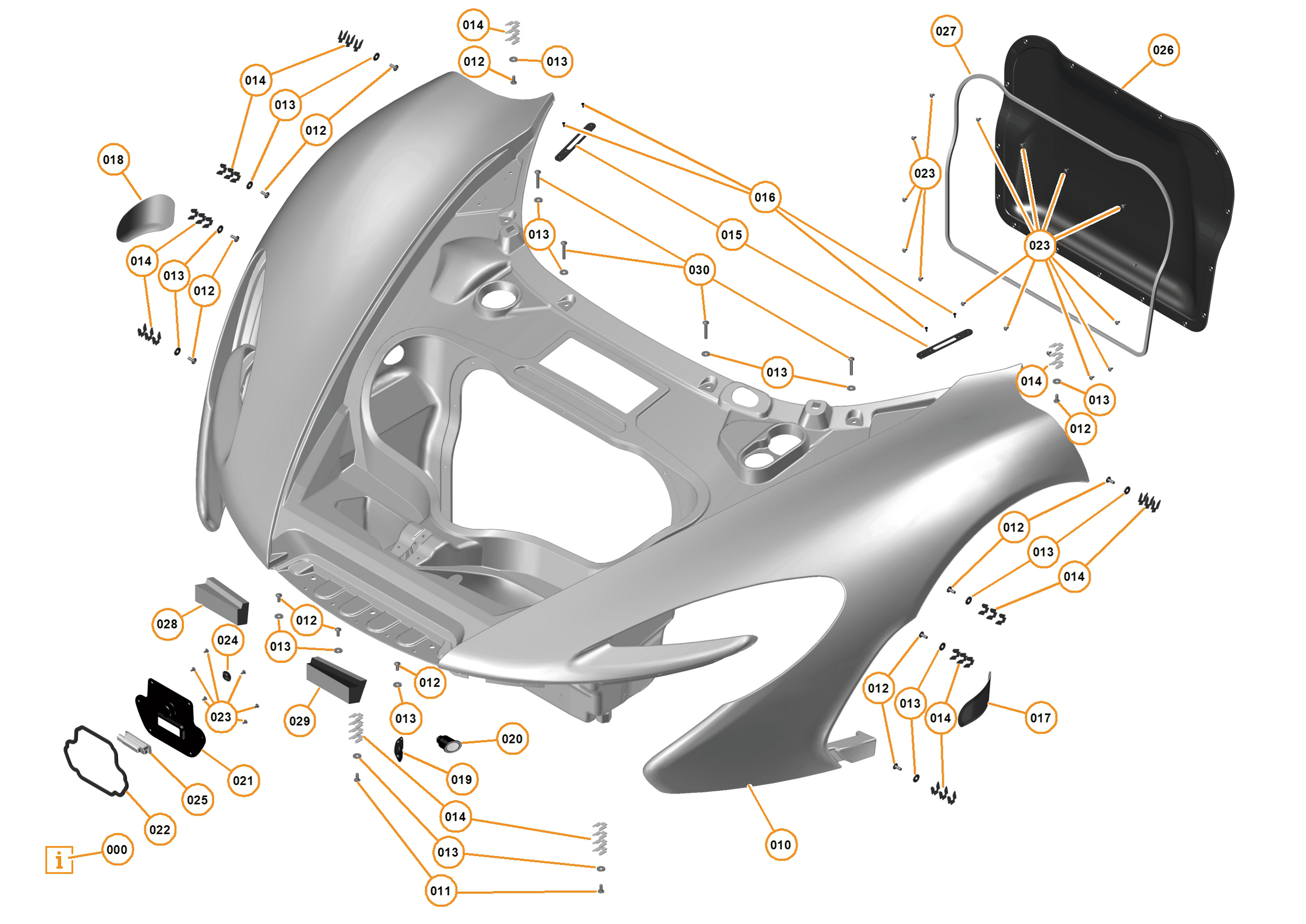 4 - PANELS - 4.1 - FRONT PANELS of McLaren McLaren Ultimate Series McLaren P1 Coupe