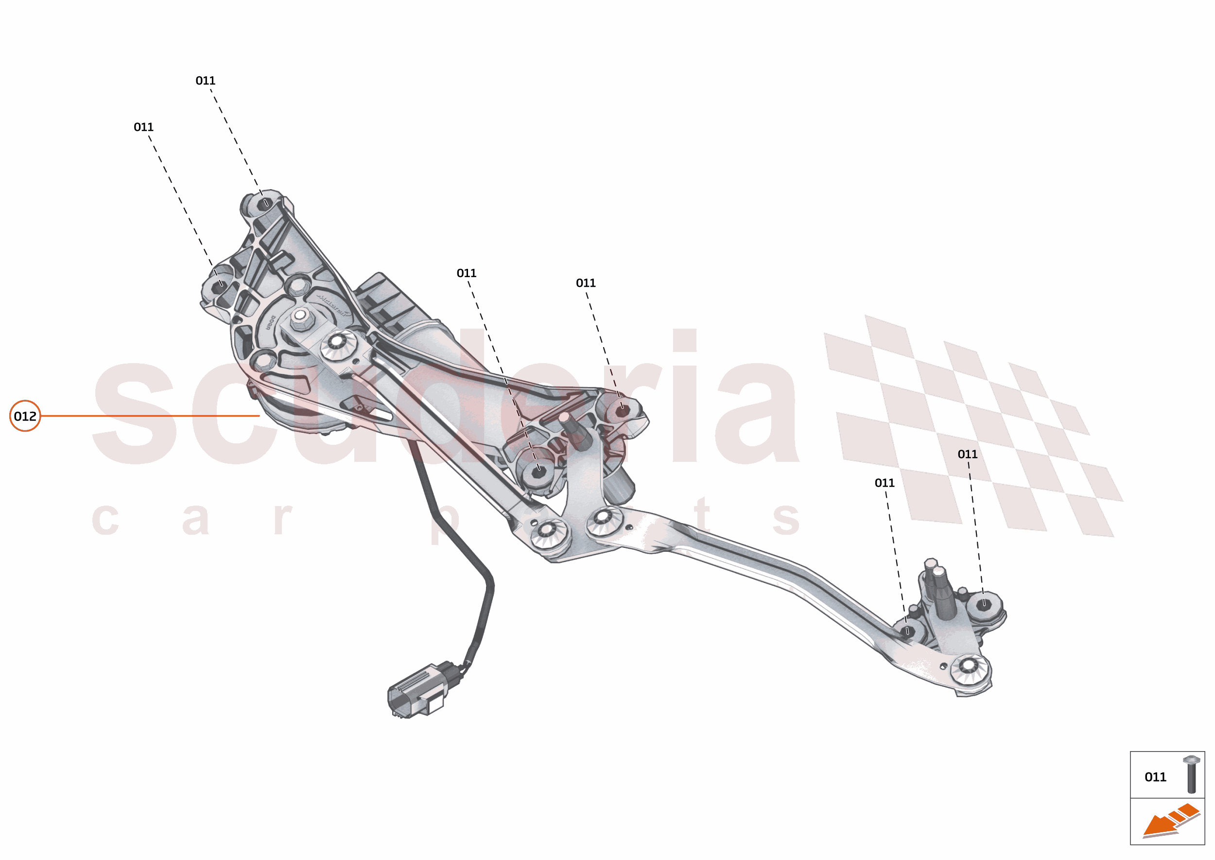 12 - WIPERS & WASHER SYSTEM - 12.3 - WINDSCREEN WIPER LINKAGE of McLaren McLaren McLaren 720S Spider
