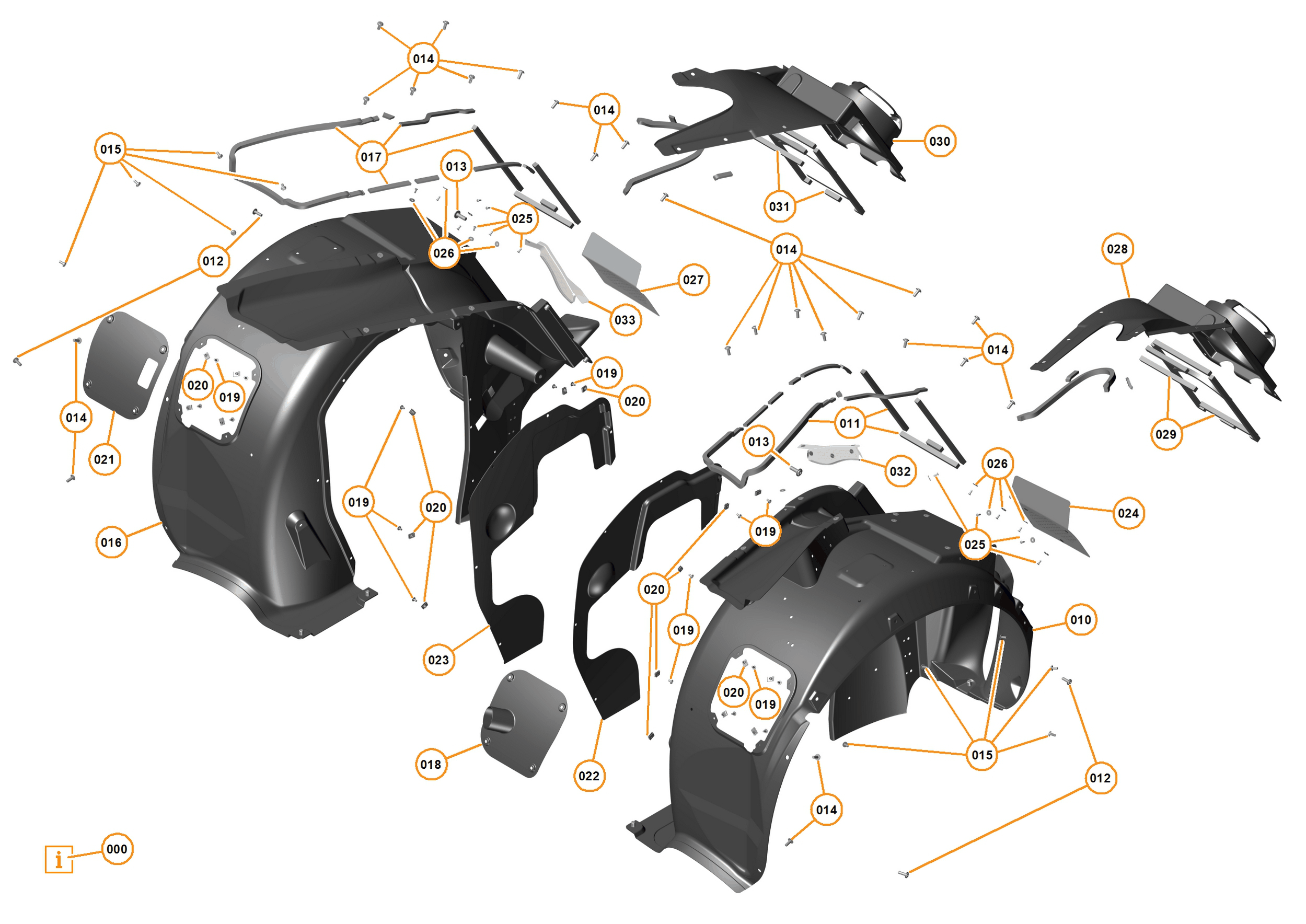 13 - LINERS AND NVH - 13.2 - REAR WHEELARCH LINERS of McLaren McLaren Ultimate Series McLaren P1 Coupe