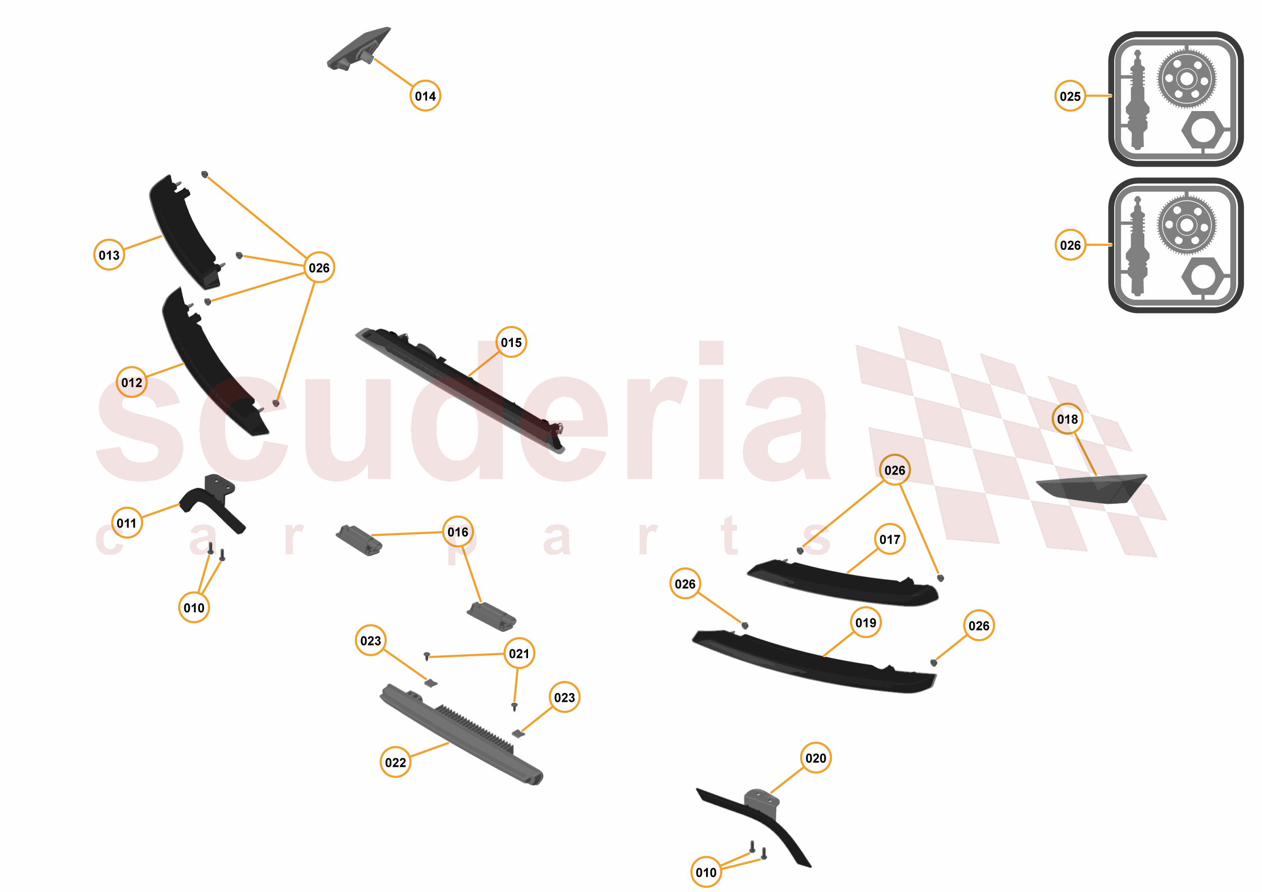 2 - A2 - EXTERIOR TRIM, LIGHTING, AND WIPERS - 2.8 - 06 - REAR LAMPS AND CHMSL of McLaren McLaren McLaren 625C Spider