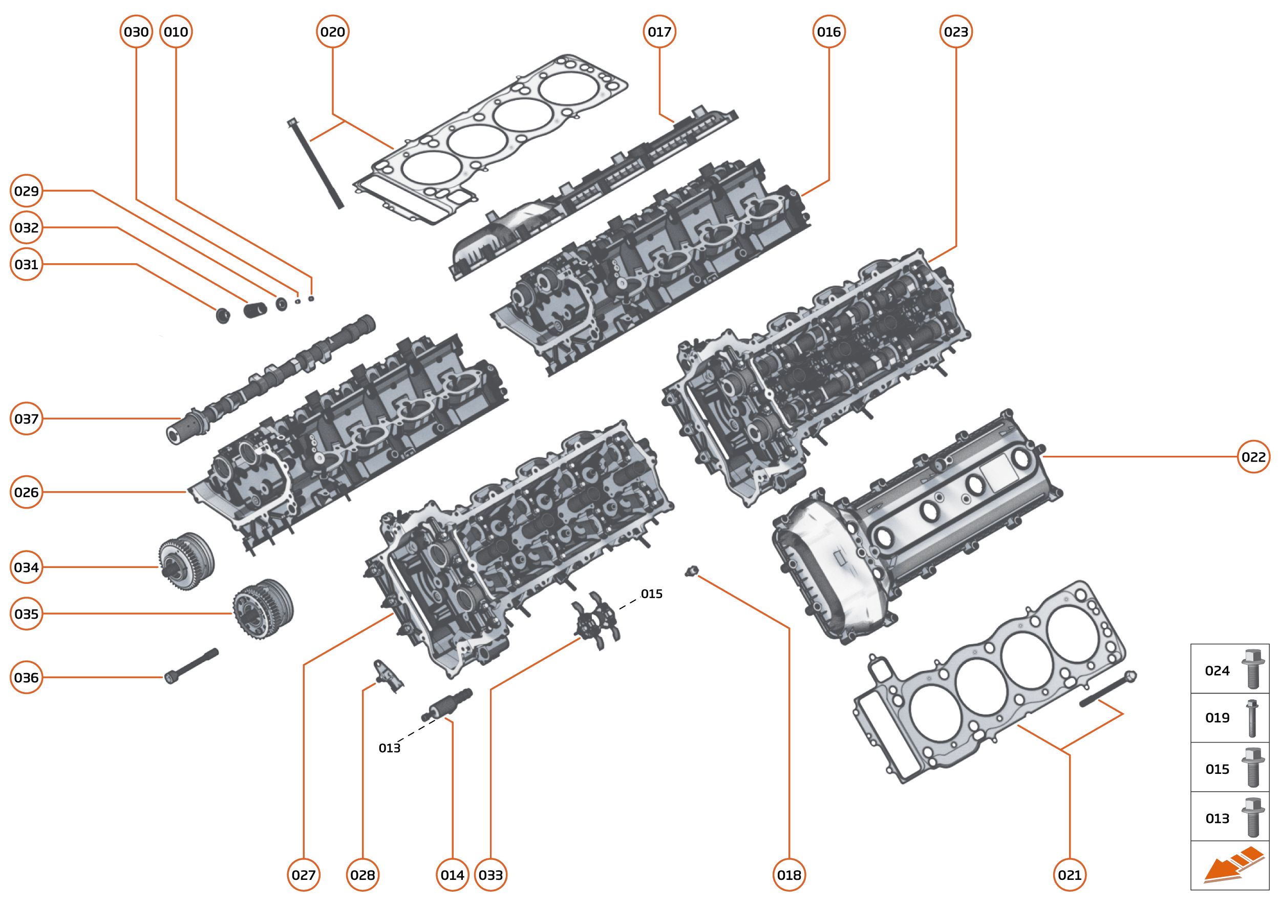 32 - ENGINE - 32.1 - CYLINDER HEADS AND CAM PHASERS of McLaren McLaren Ultimate Series McLaren P1 Coupe