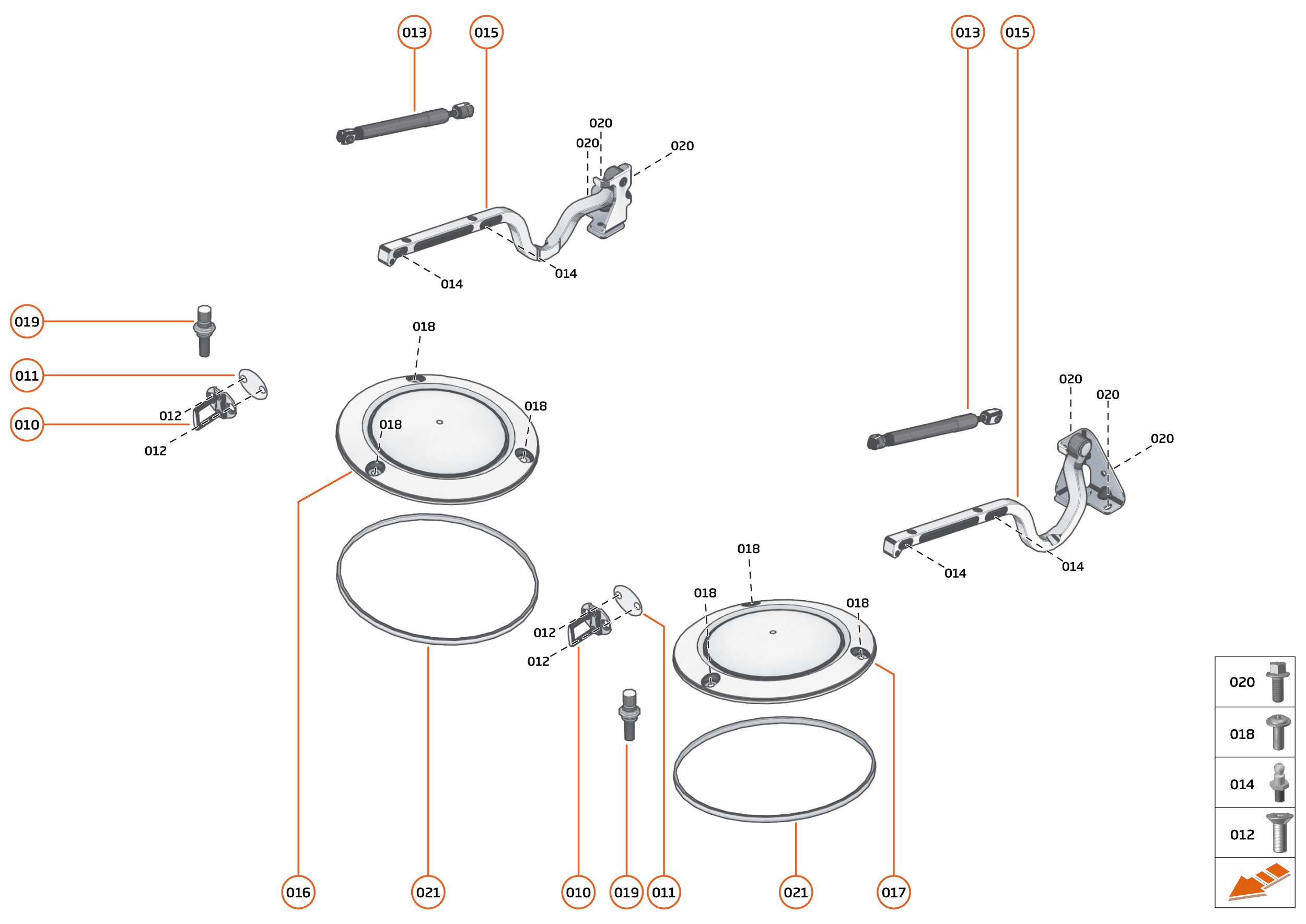 10 - CLOSURES ANCILLARIES - 10.5 - TAILGATE/ENGINE COVER HARDWARE of McLaren McLaren Ultimate Series McLaren Elva