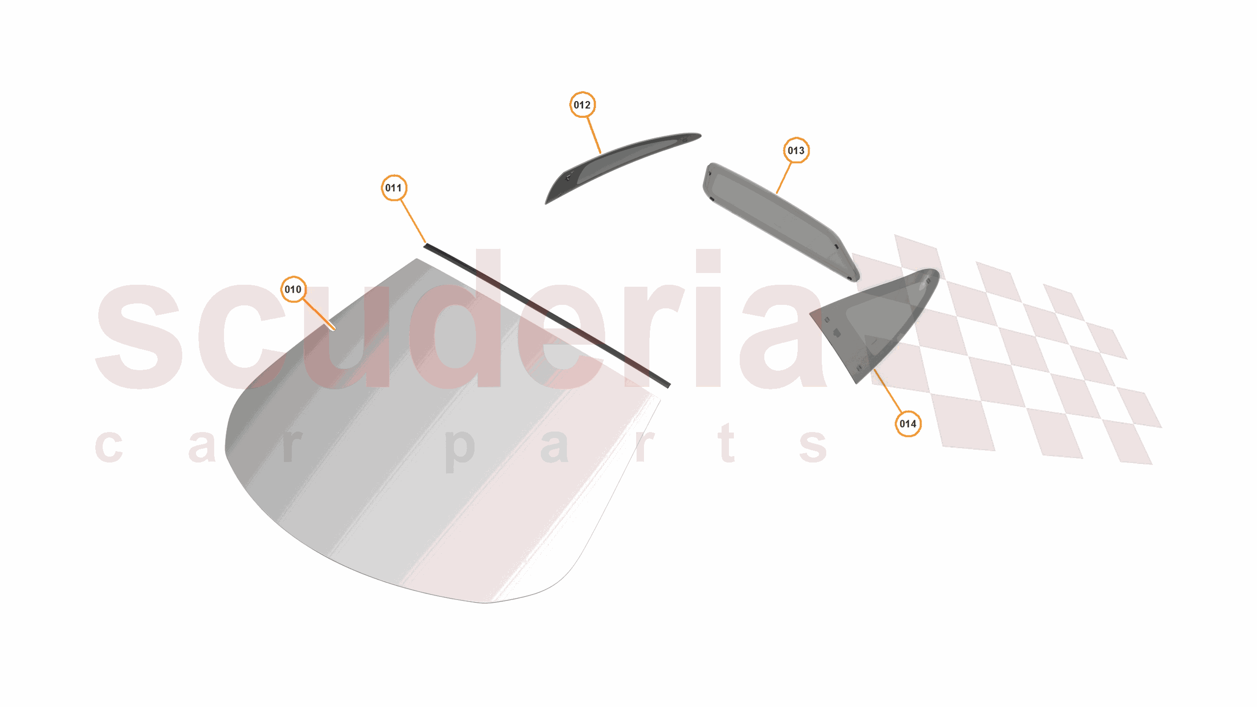 4 - A4 - PANELS, GLAZING, AND PAINT - 4.1 - 01 - GLAZING of McLaren McLaren McLaren 650S Coupe