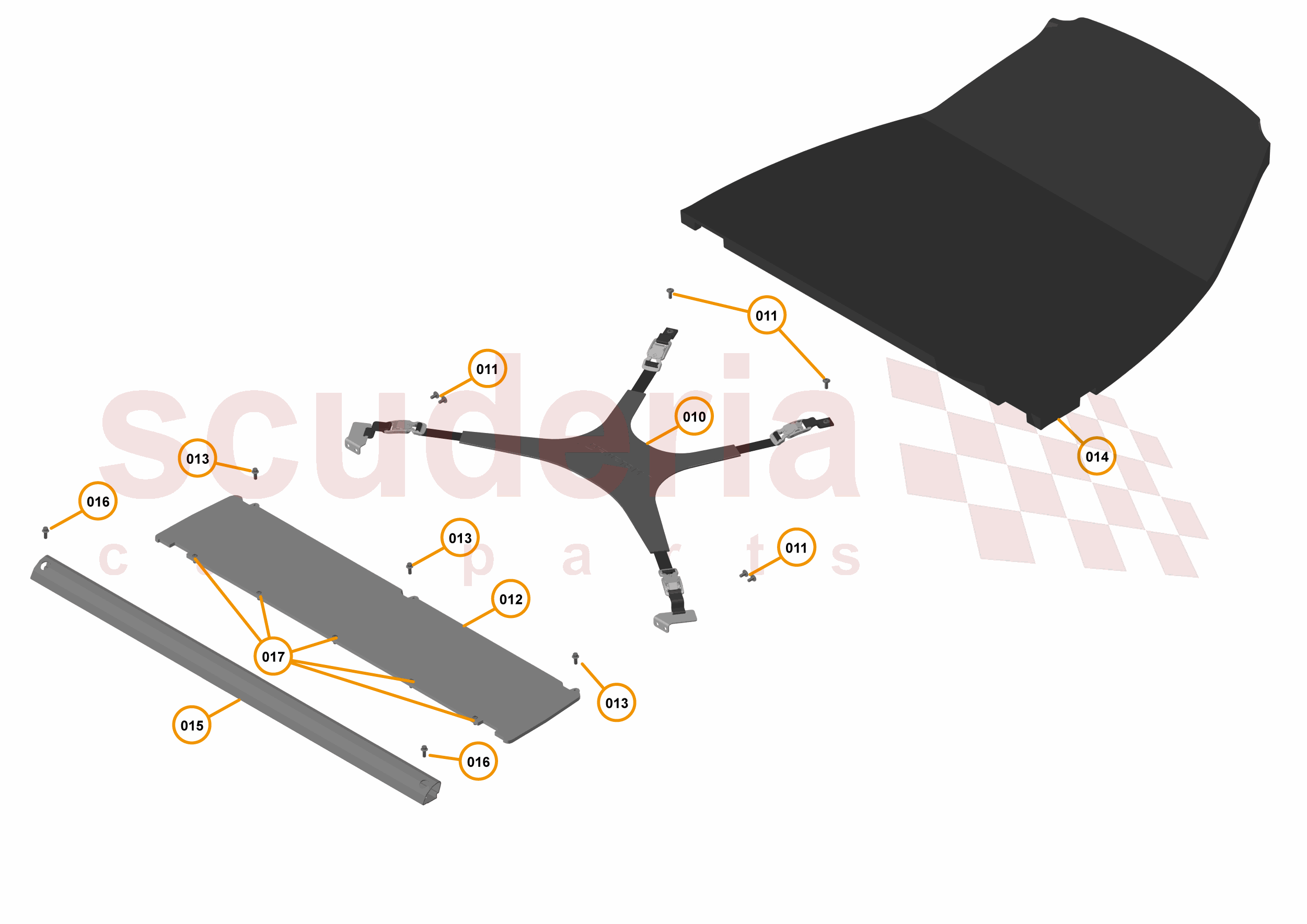 49 - INTERIOR SYSTEMS - 49.17 - LOWER & REAR TRIM - LUGGAGE SHELF & RETENTION STRAP of McLaren McLaren McLaren 720S Coupe