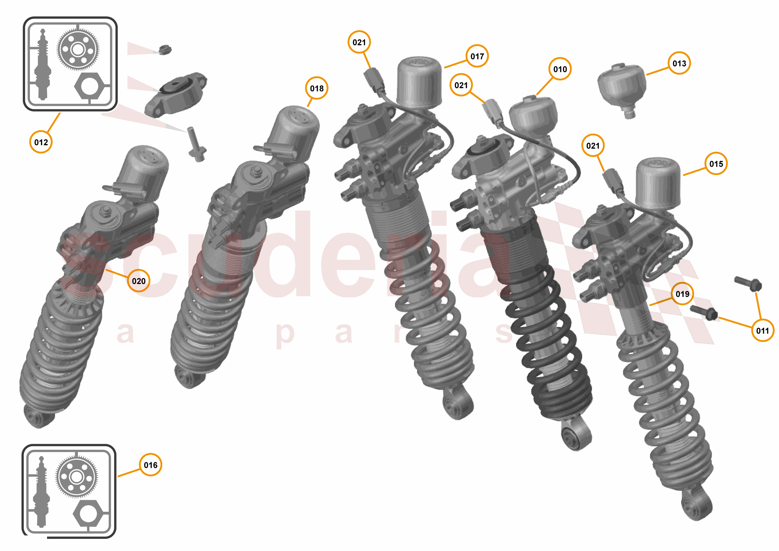 18 - SUSPENSION - FRONT - 18.1 - DAMPER & ACTUATOR ASSEMBLIES FRONT of McLaren McLaren McLaren 720S Coupe