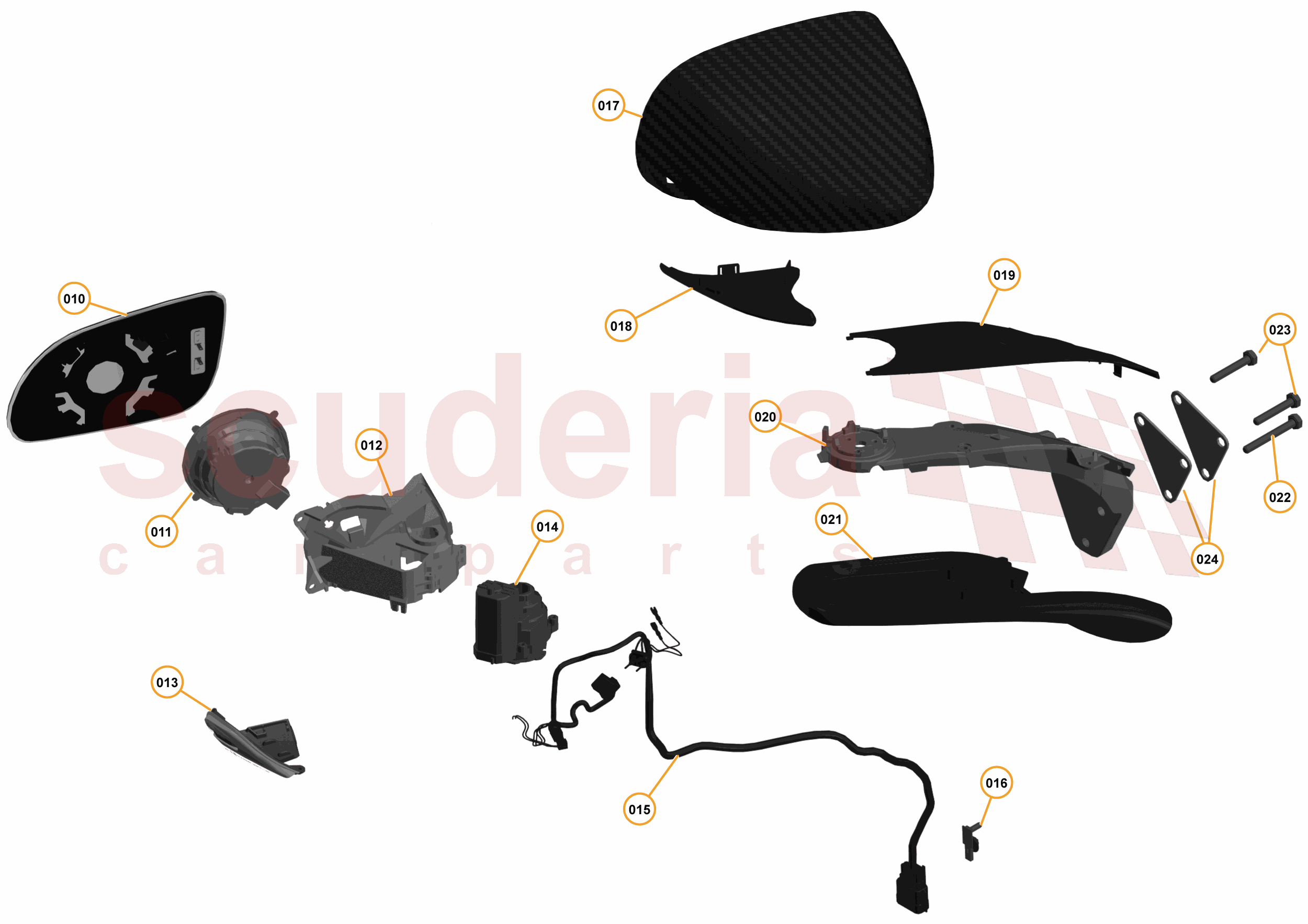 3 - A3 -CLOSURES - 3.4 - 02 - DOOR RH - SIDE MIRROR of McLaren McLaren McLaren 650S Spider