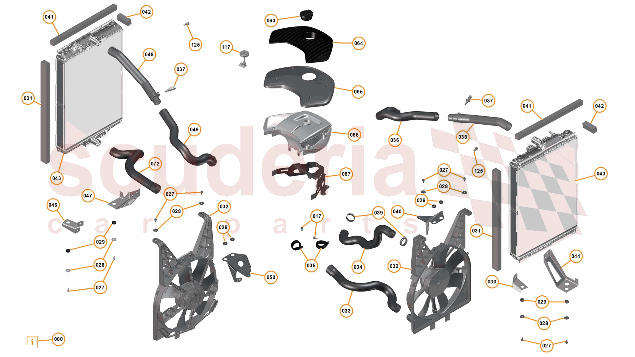 14 - L1 - COOLING SYSTEM - 14.2 - 01 - MAIN ENGINE RADIATORS, FANS AND COOLANT RESERVOIR of McLaren McLaren McLaren 625C Coupe