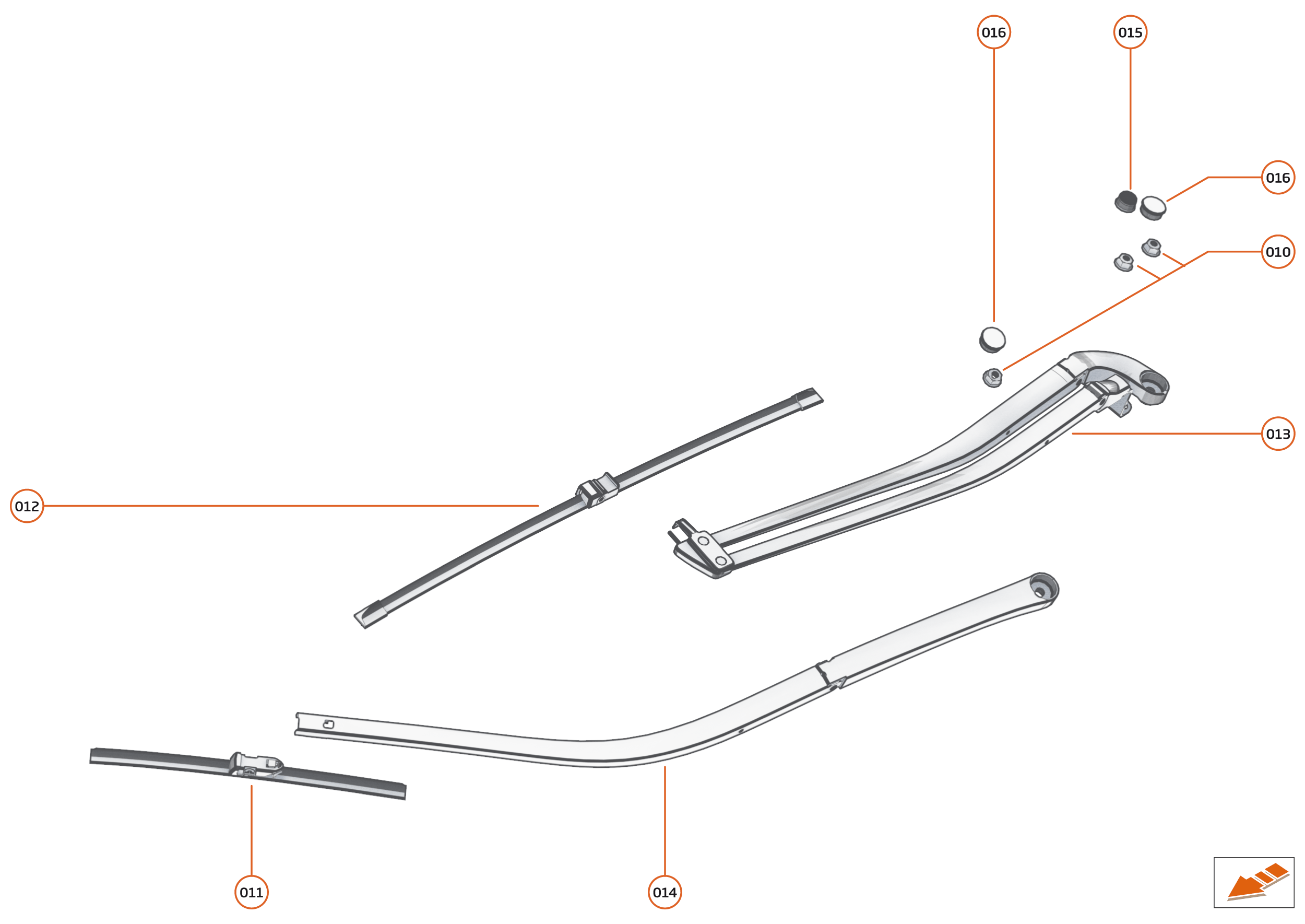 14 - WIPERS AND WASHER SYSTEM - 14.2 - WINDSCREEN WIPER ARMS of McLaren McLaren Ultimate Series McLaren Senna GTR