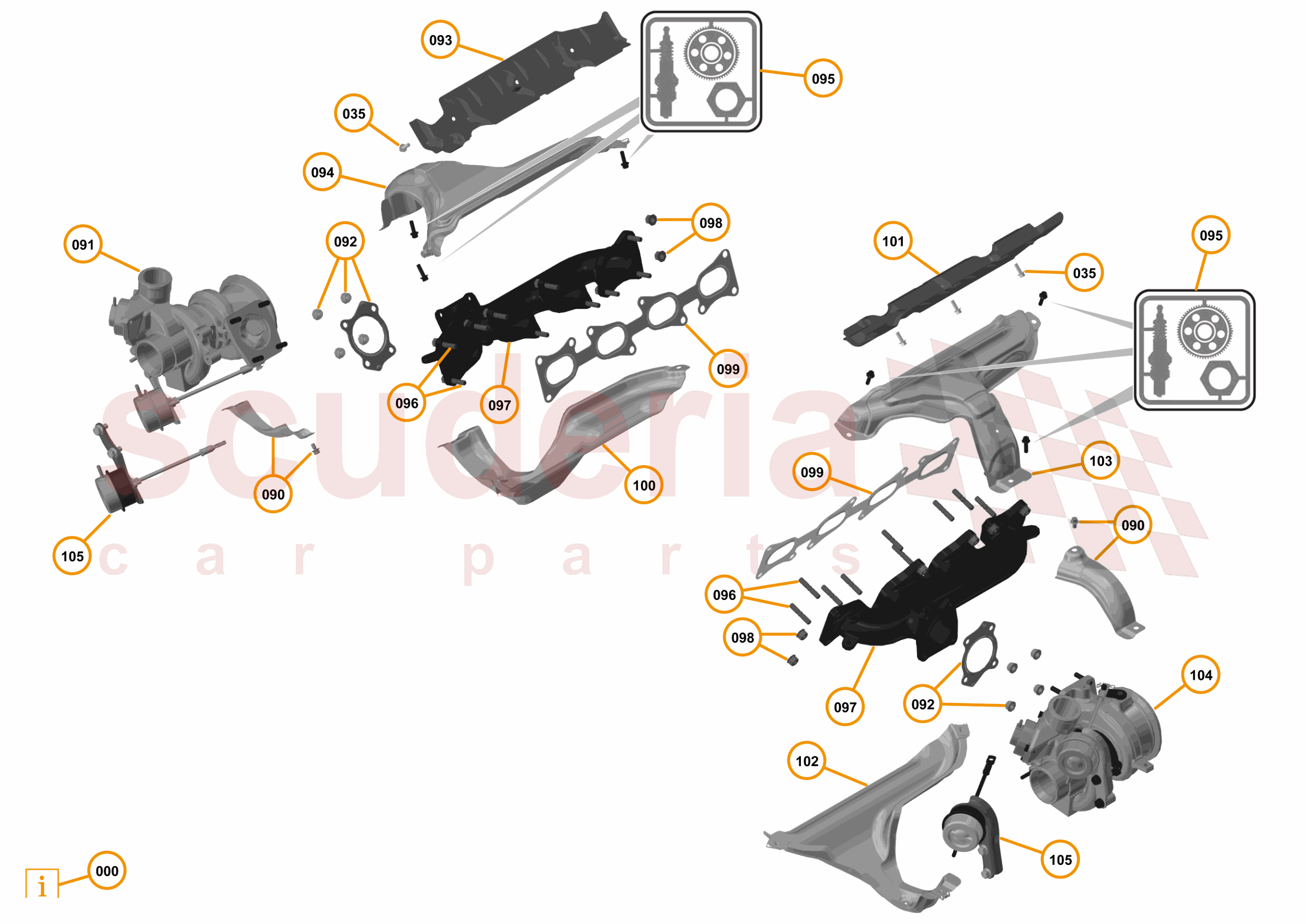 16 - F1 - POWER UNIT - 16.8 - 01 - POWER UNIT - EXHAUST MANIFOLD + TURBOCHARGERS of McLaren McLaren McLaren 12C Coupe