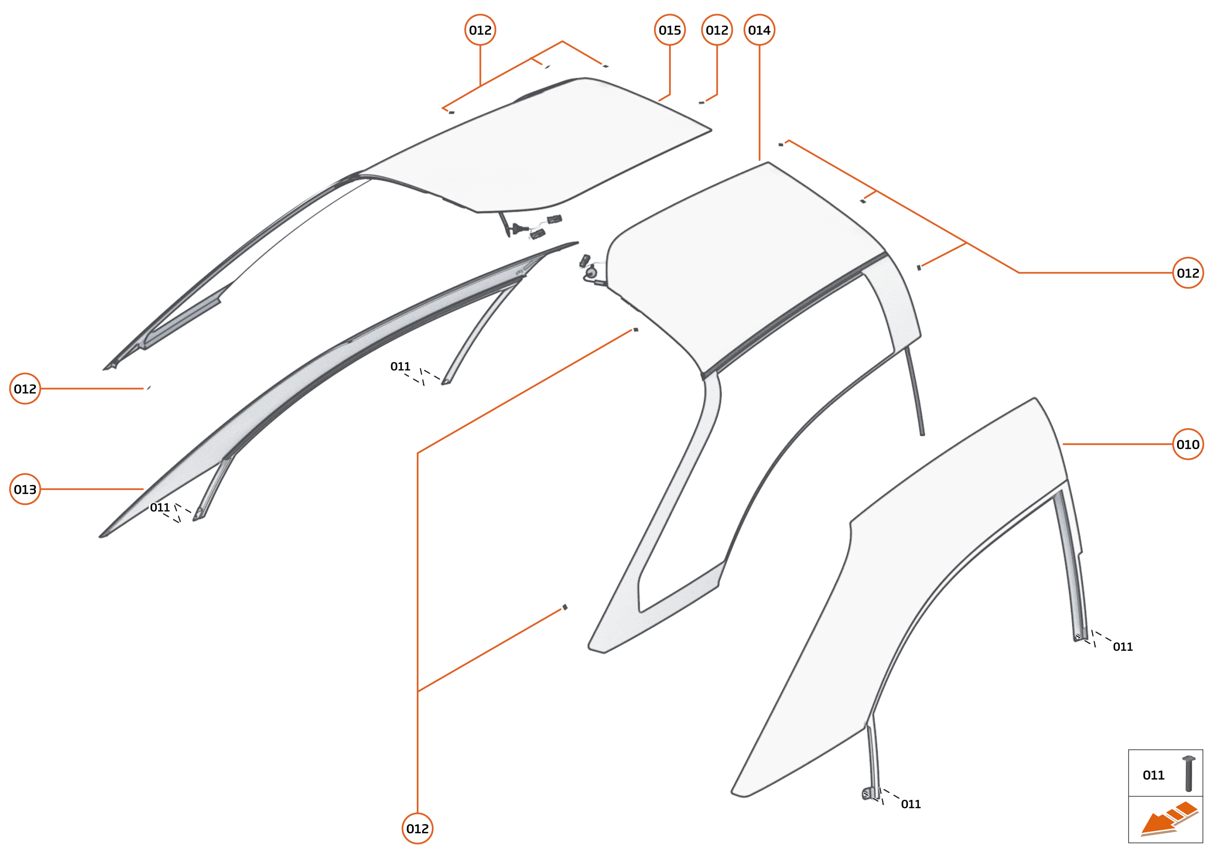 8 - GLAZING CLOSURES - 8.1 - DOOR GLAZING - FIXED of McLaren McLaren Ultimate Series McLaren Speedtail
