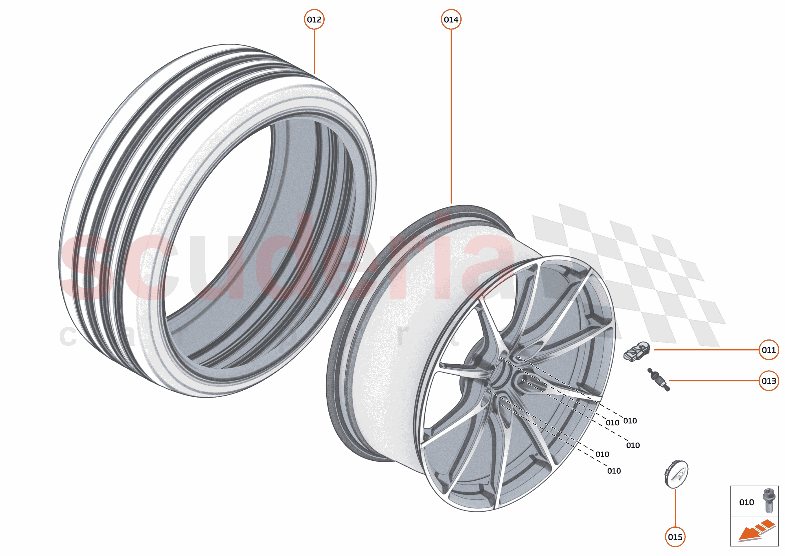 23 - SUSPENSION - WHEELS AND TYRES REAR - 23.1 - WHEEL AND TYRE ASSEMBLIES REAR of McLaren McLaren McLaren 765LT Spider