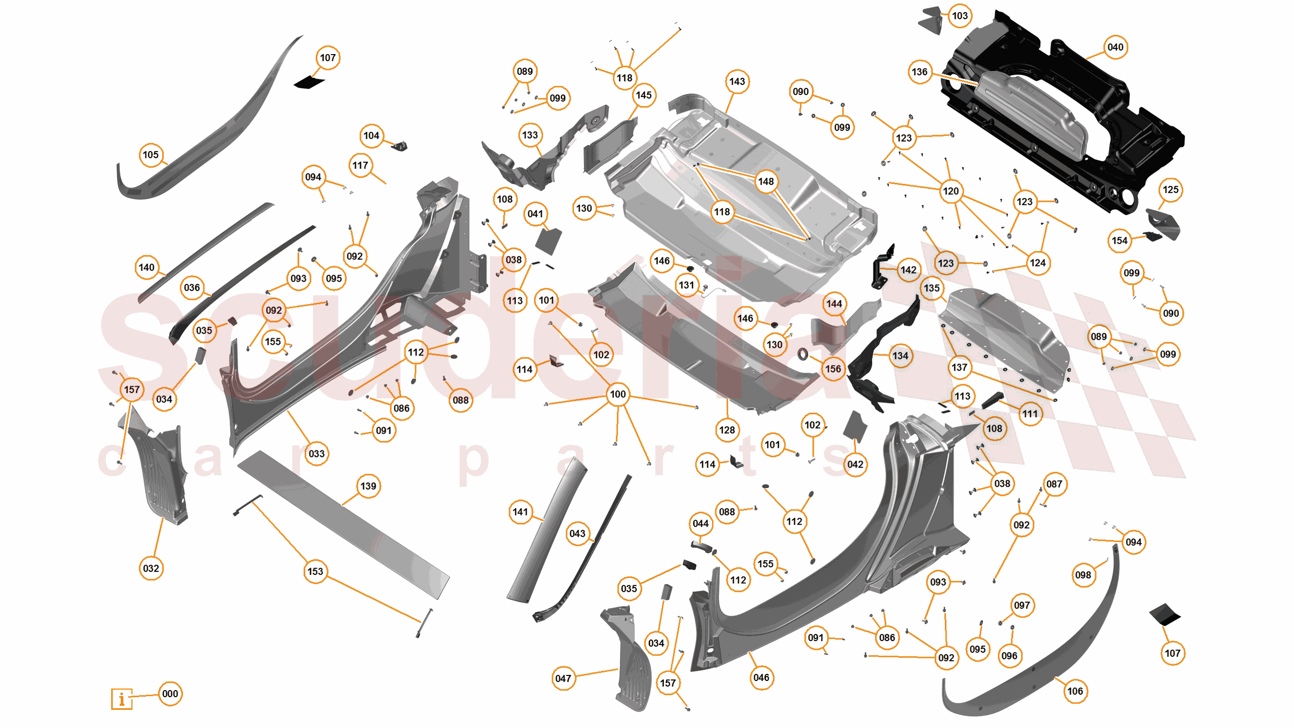 4 - A4 - PANELS, GLAZING, AND PAINT - 4.4 - 03 - ROOF BODYSIDE PANELS of McLaren McLaren McLaren 650S Spider