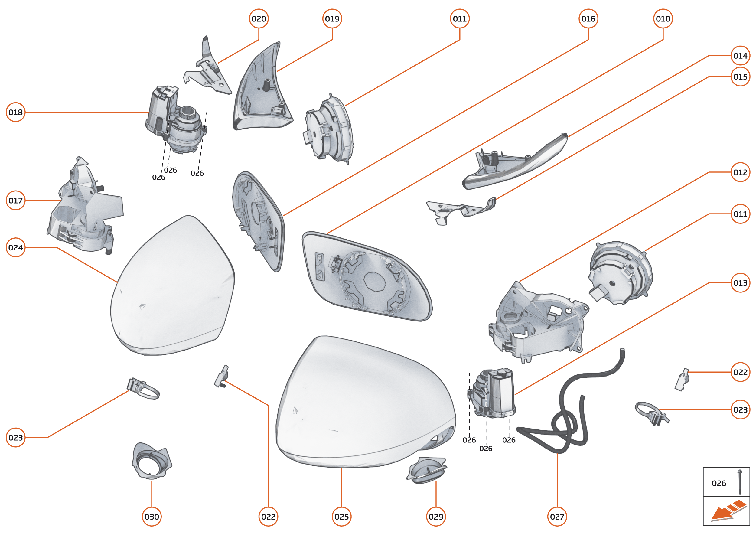 10 - CLOSURES ANCILLARIES - 10.3 - SIDE MIRRORS of McLaren McLaren Ultimate Series McLaren Senna GTR