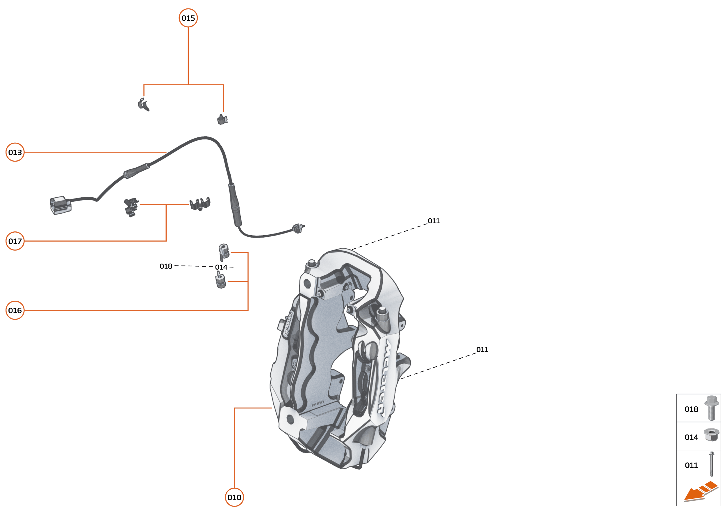 17 - BRAKES - 17.2 - BRAKE CALIPERS FRONT of McLaren McLaren Ultimate Series McLaren Elva