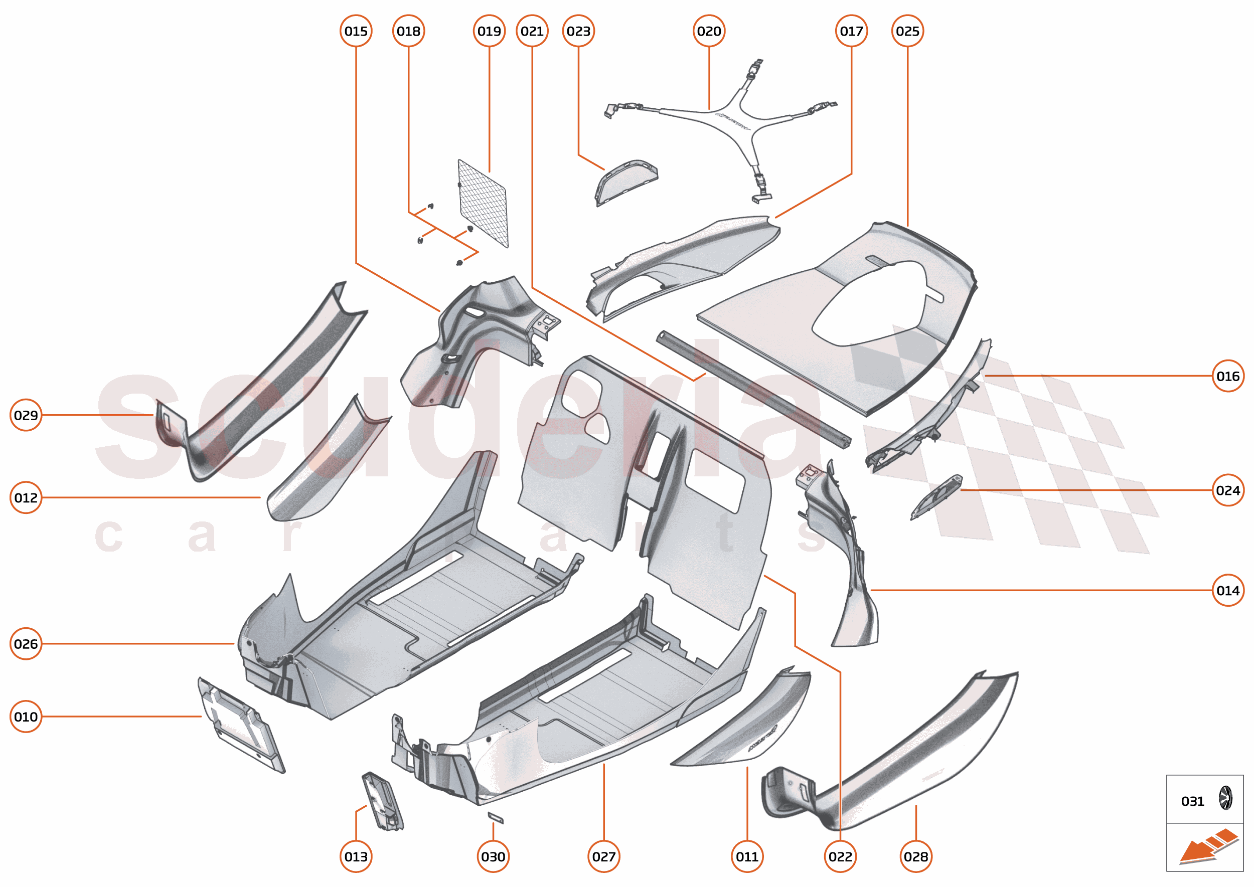 48 - INTERIOR SYSTEMS - 48.9 - LOWER & REAR TRIM of McLaren McLaren McLaren 765LT