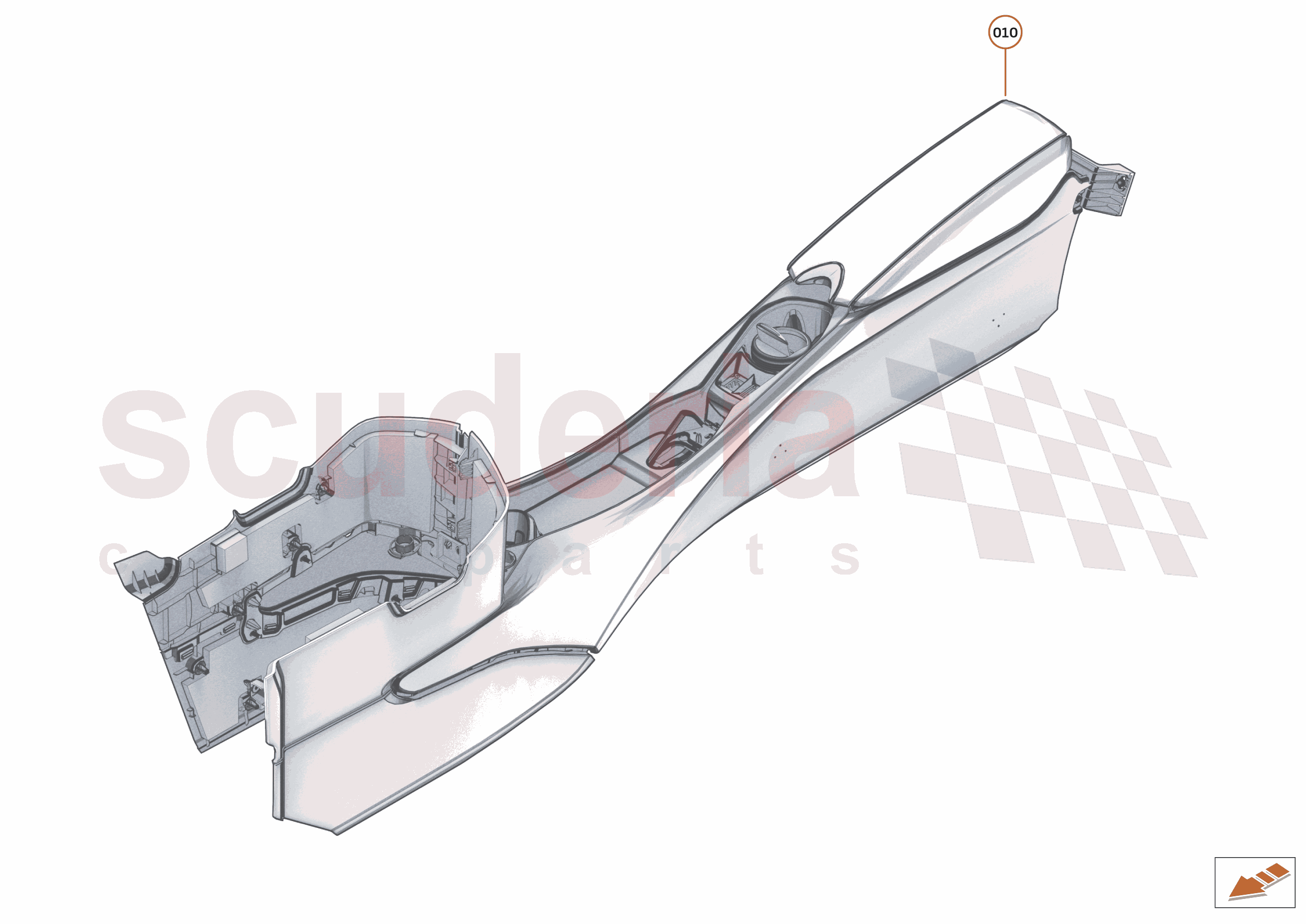 47 - INTERIOR SYSTEMS - 47.5 - ASSY TUNNEL CONSOLE - ASSEMBLY of McLaren McLaren McLaren 720S Spider