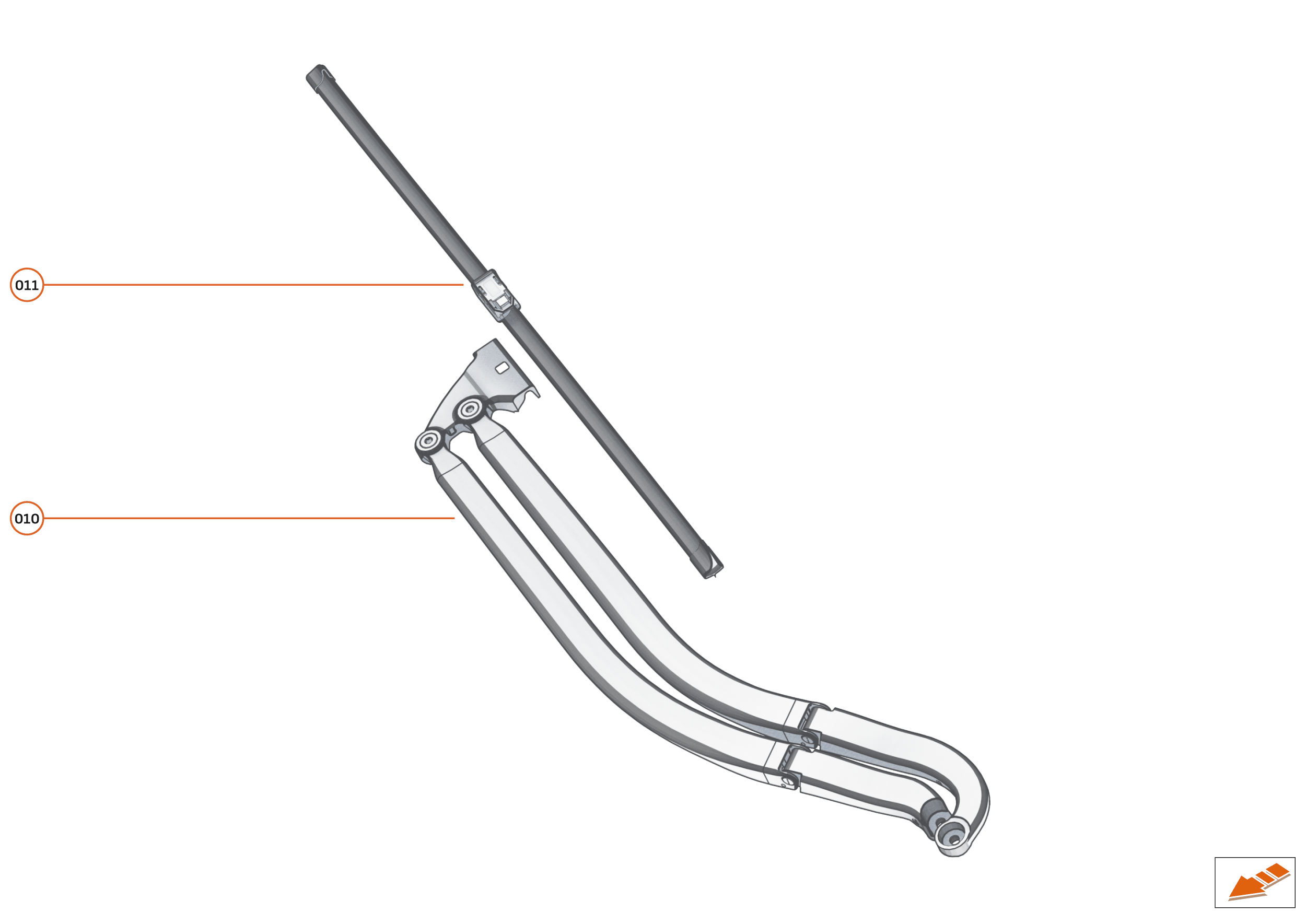13 - WIPERS AND WASHER SYSTEM - 13.2 - WINDSCREEN WIPER ARMS of McLaren McLaren Ultimate Series McLaren Speedtail