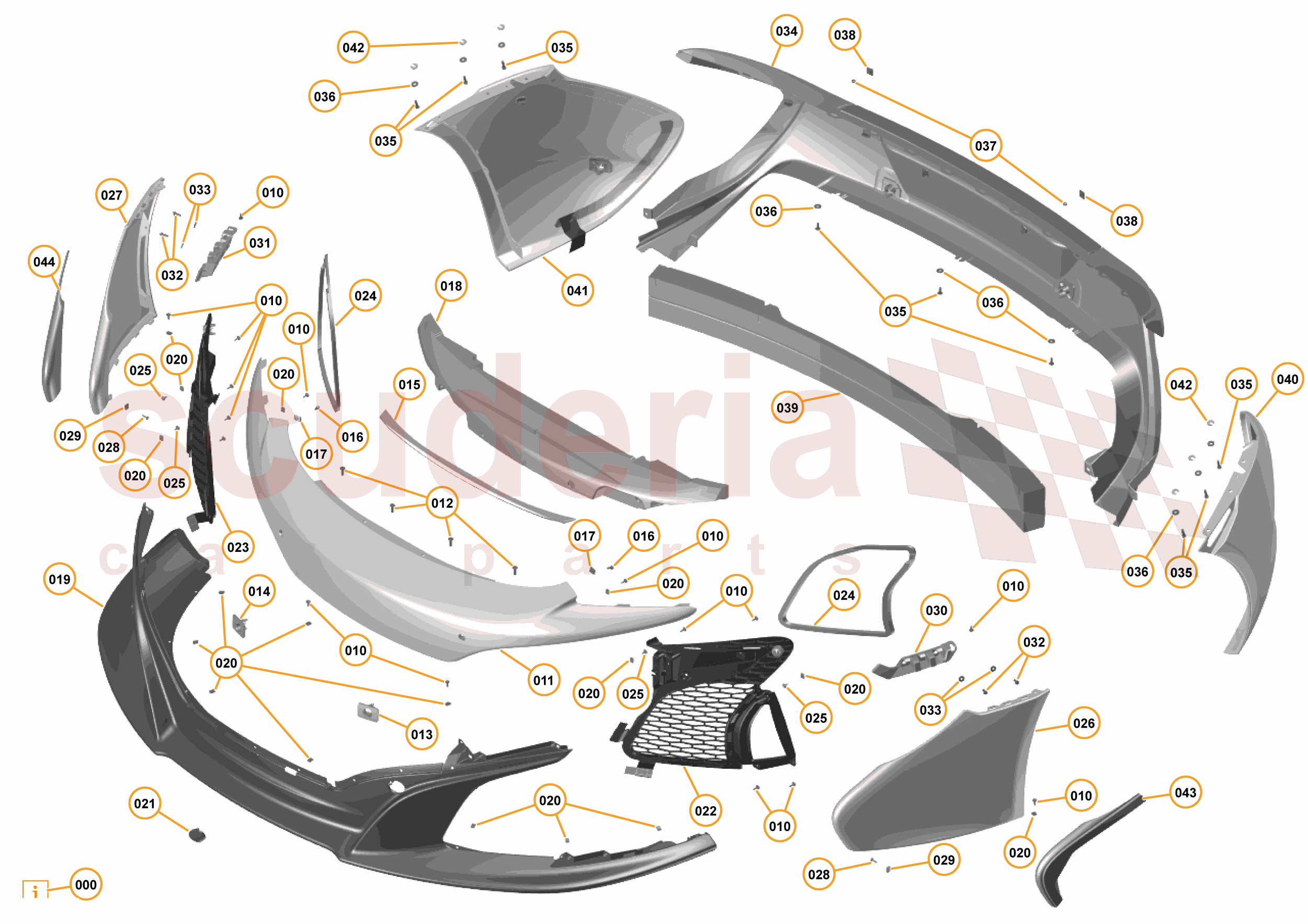 2 - A2 - EXTERIOR TRIM, LIGHTING, AND WIPERS - 2.2 - 01 - BUMPERS - 625C & 650S - STANDARD of McLaren McLaren McLaren 625C Spider