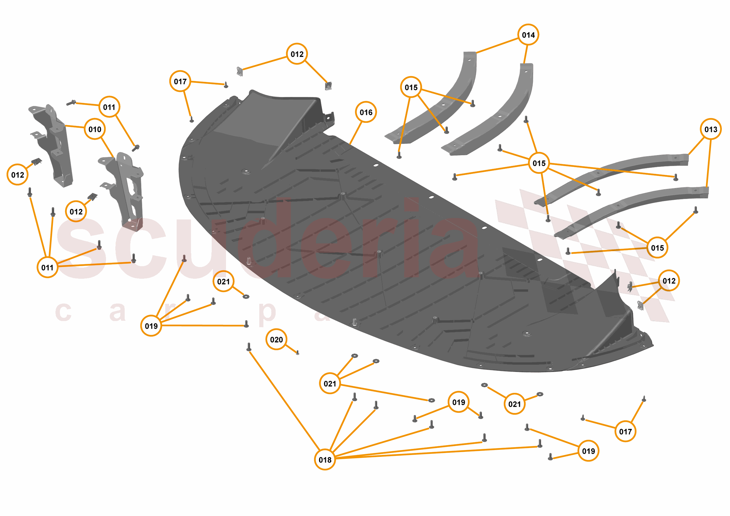 14 - DUCTS, VENTS & FLOORS - 14.4 - FRONT NON-STRUCTURAL FLOORS - VEHICLES WITH CARBON SPLITTER of McLaren McLaren McLaren 720S Coupe
