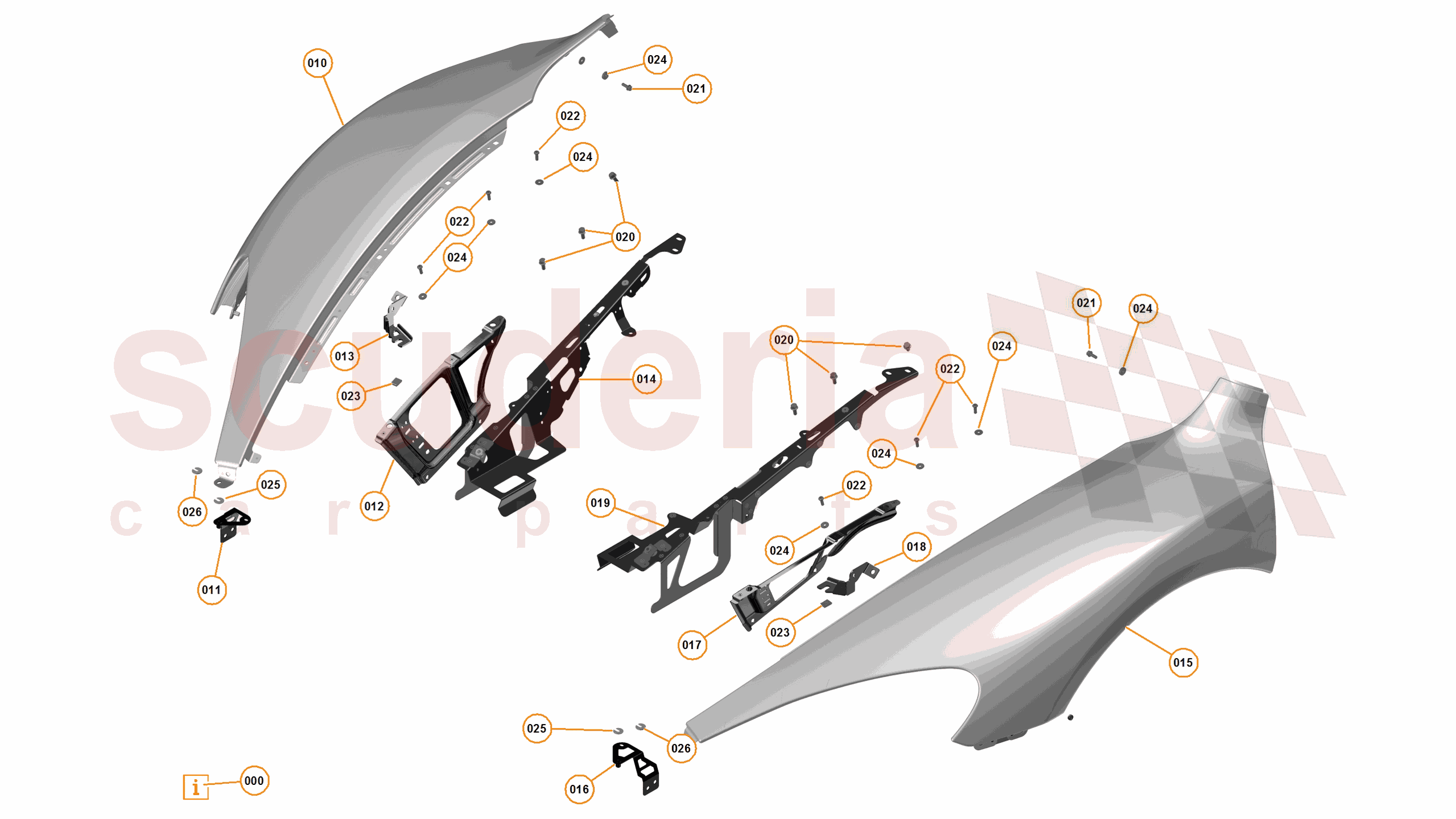 4 - A4 - PANELS, GLAZING, AND PAINT - 4.3 - 03 - FRONT FENDERS - 625C & 650S of McLaren McLaren McLaren 12C Coupe