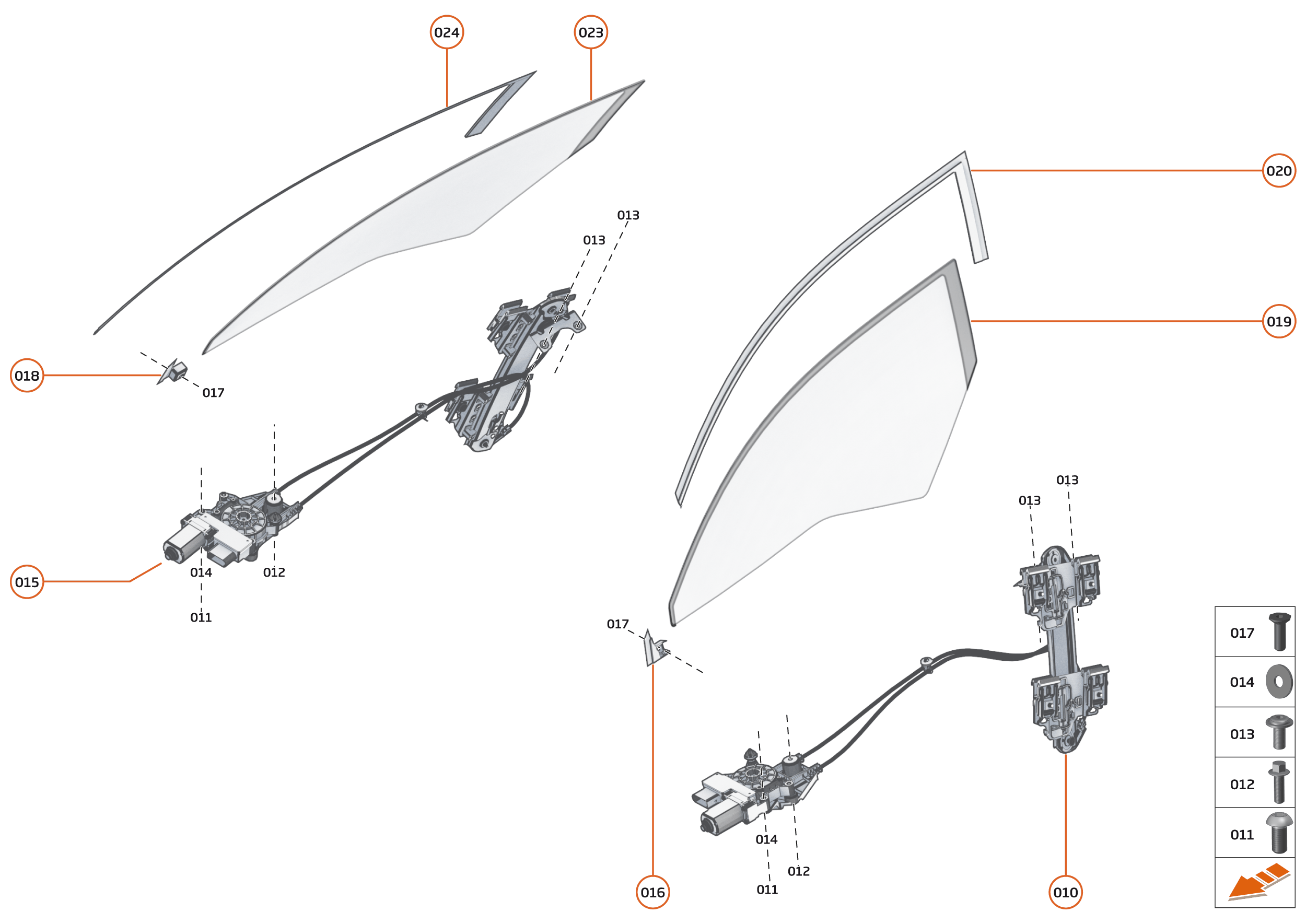 9 - GLAZING CLOSURES - 9.3 - DOOR GLAZING - DYNAMIC of McLaren McLaren Ultimate Series McLaren Senna