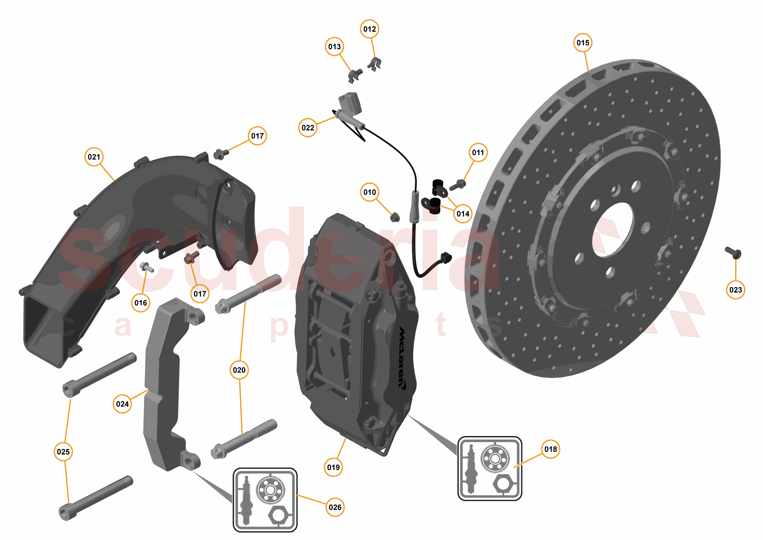9 - C1 - BRAKE SYSTEM - 9.3 - 04 - REAR BRAKE DISCS AND CALIPERS of McLaren McLaren McLaren 675LT Coupe