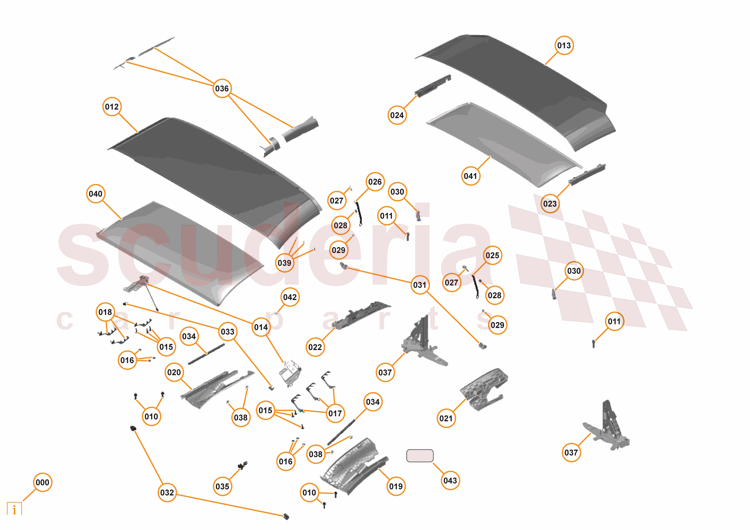 7 - OPENING ROOF SYSTEMS - 7.1 - CONVERTIBLE ROOF (RHT) - PANELS AND ROLL OVER PROTECTION SYSTEM of McLaren McLaren McLaren 570S Spider