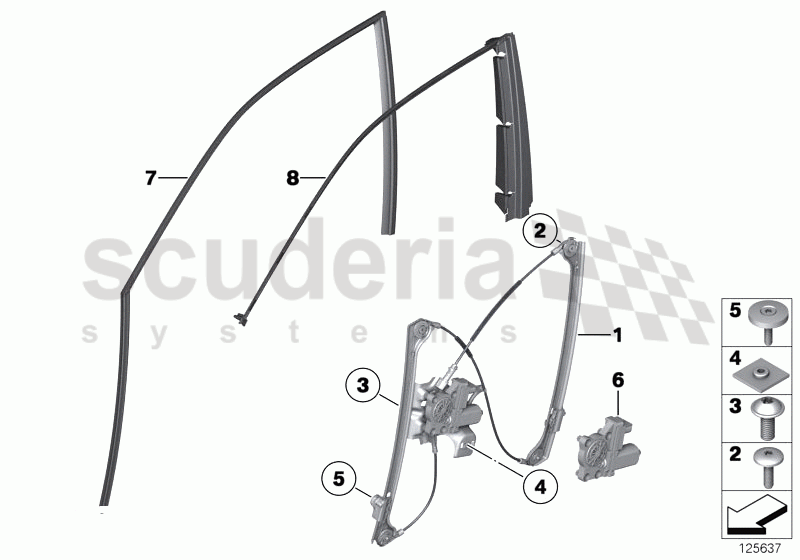 EL.FRONT DOOR WINDOW LIFTING MECHANISM of Rolls Royce Rolls Royce Phantom Extended Wheelbase