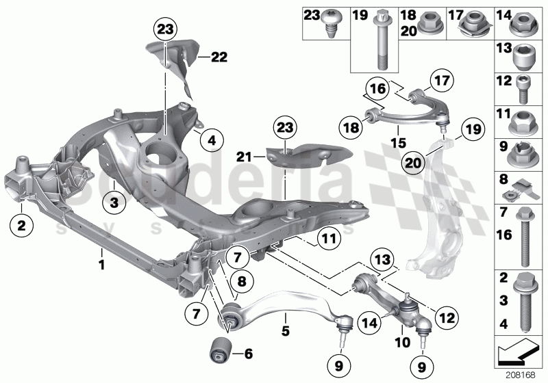 Frnt axle support, wishbone/tension strut of Rolls Royce Rolls Royce Ghost Series I (2009-2014)