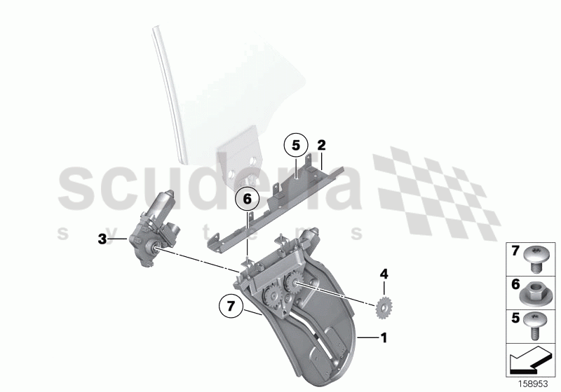 Side-window mechanism, rear of Rolls Royce Rolls Royce Phantom Coupe