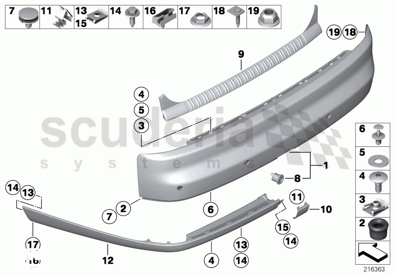 Bumper trim panel, rear of Rolls Royce Rolls Royce Phantom Extended Wheelbase