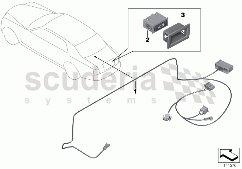 Harness, trunk lid of Rolls Royce Rolls Royce Phantom Extended Wheelbase