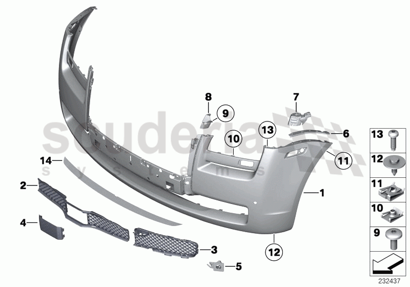 Trim panel, bumper, front of Rolls Royce Rolls Royce Ghost Series I (2009-2014)