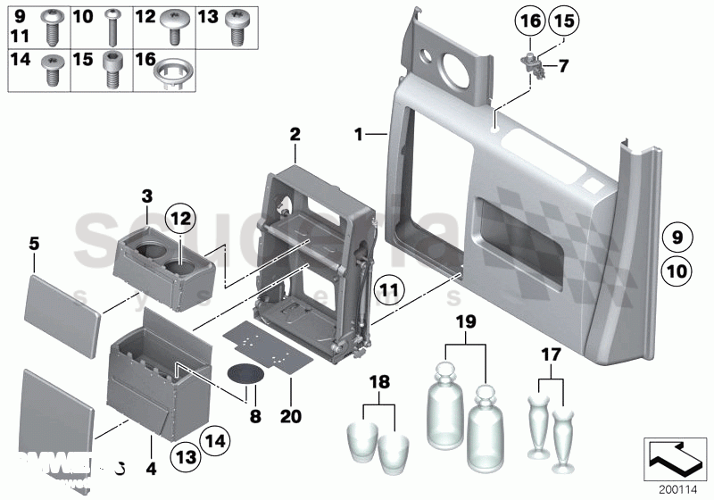 Rear door drinks cabinet of Rolls Royce Rolls Royce Phantom