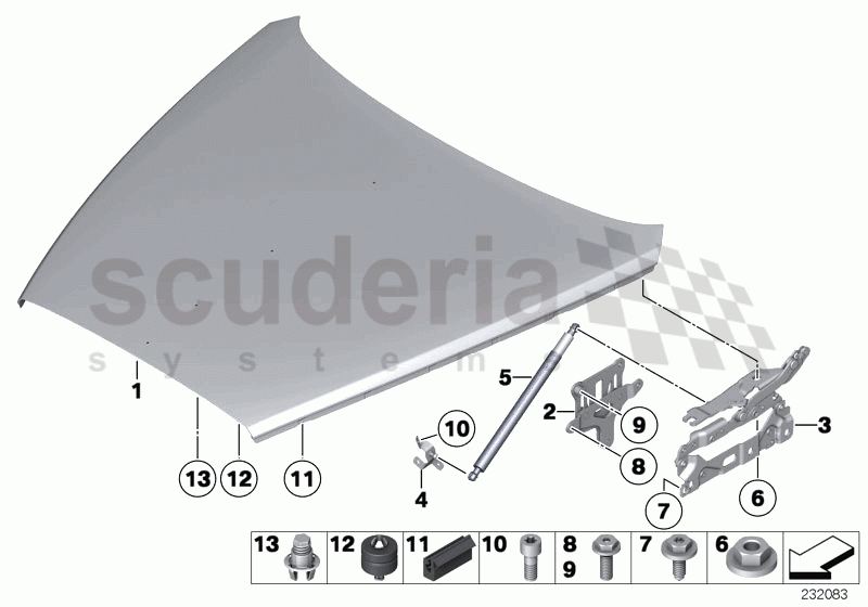 Bonnet / hinge of Rolls Royce Rolls Royce Ghost Series I (2009-2014)