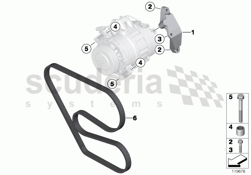 AIR COND.COMPRESSOR-SUPPORTING BRACKET of Rolls Royce Rolls Royce Phantom