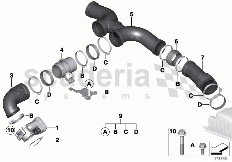 Air duct, fuel injection system of Rolls Royce Rolls Royce Phantom Drophead Coupe