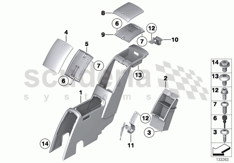 Centre console, rear of Rolls Royce Rolls Royce Phantom Extended Wheelbase
